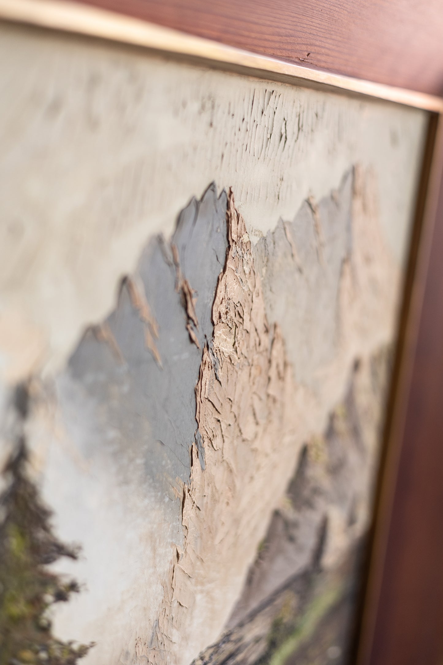 Dune Vintage Art | Majestic Mountain Scape in Chunky Wooden Frame *Pick Up Only