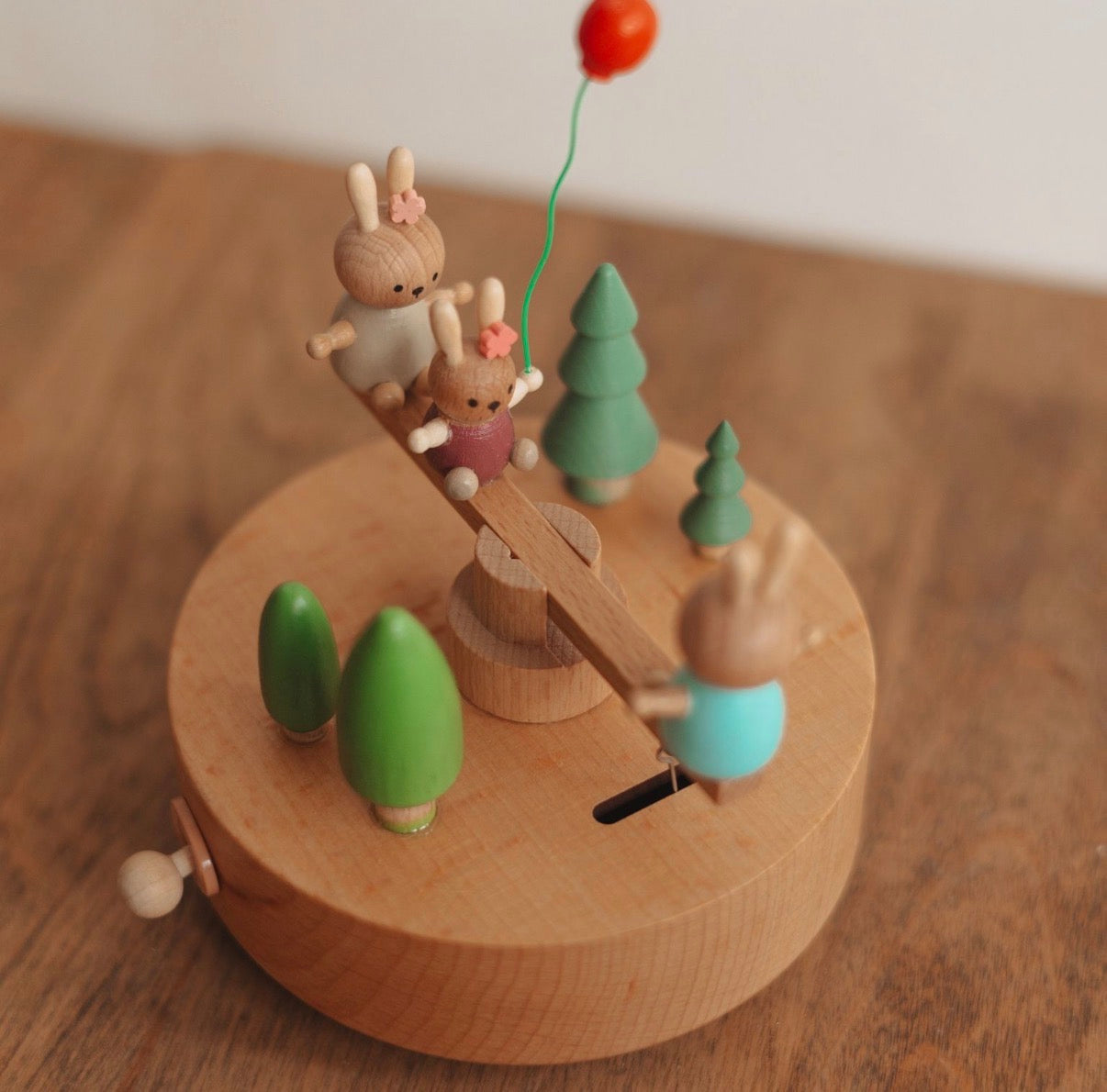 Bunny SeeSaw Wind Up Music Box