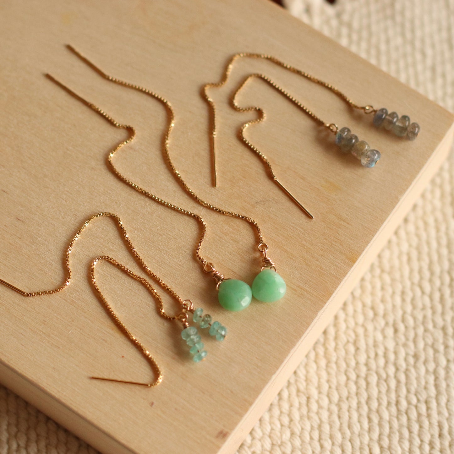 Cire’ Alexandria | Labradorite Gemstone Threaders, 14K Gold Filled