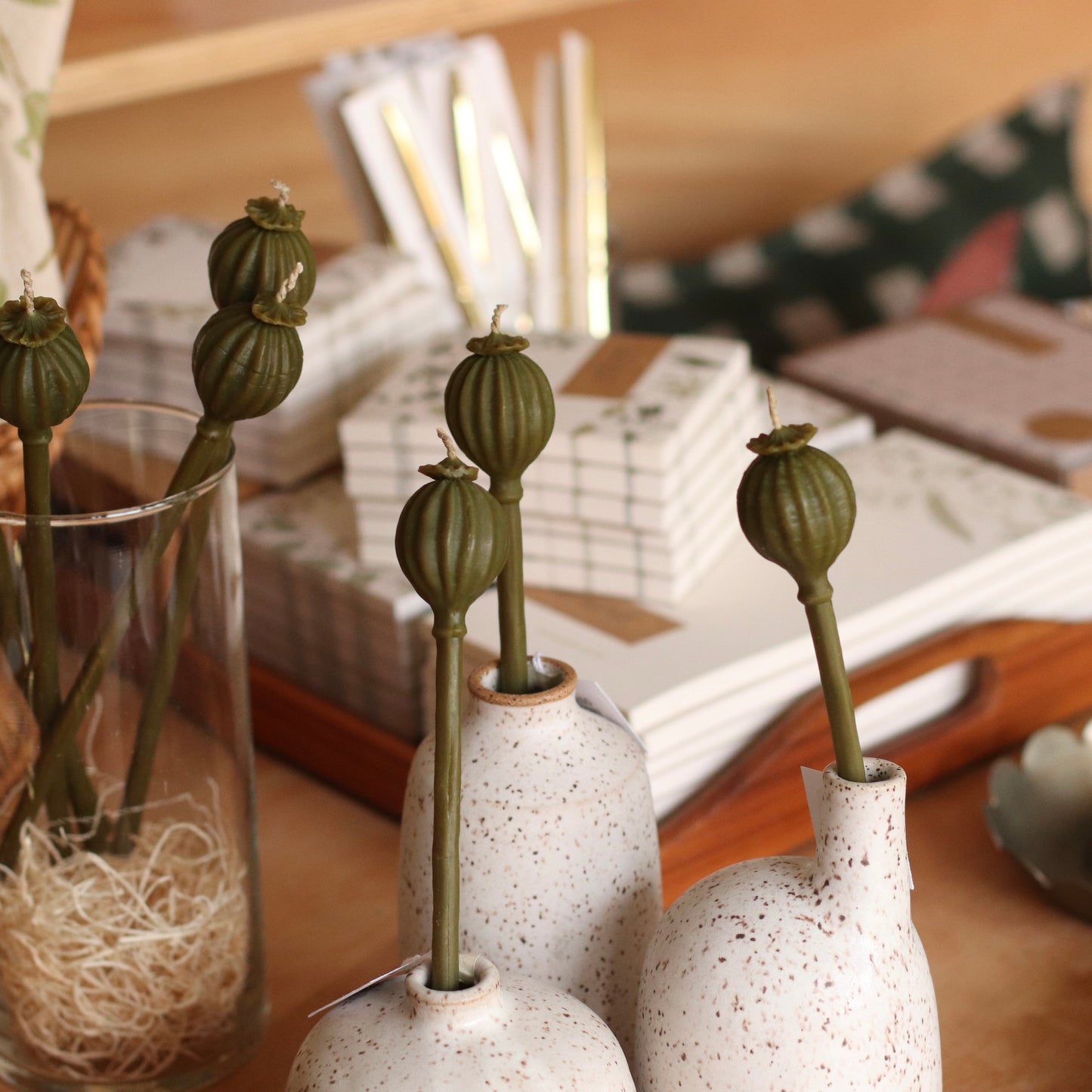 The Wax Pantry | Poppy Seed Pods Beeswax Tapers