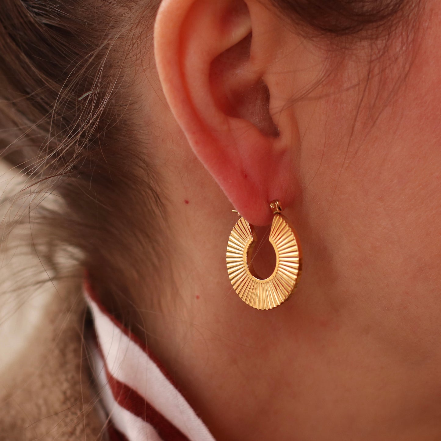 Bazou | Stainless Steel Rippled Hoops