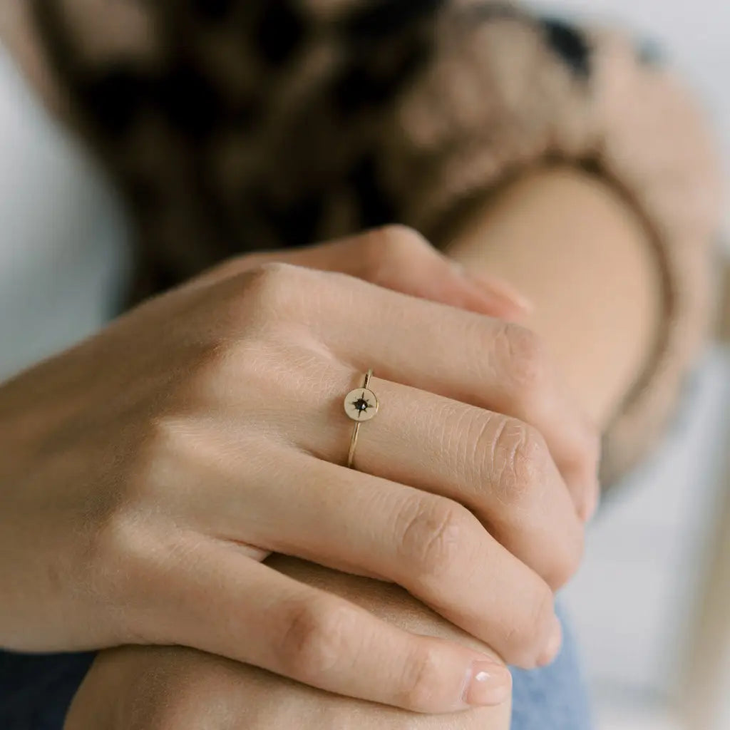 Honeycat Jewelry | Gold Compass Ring