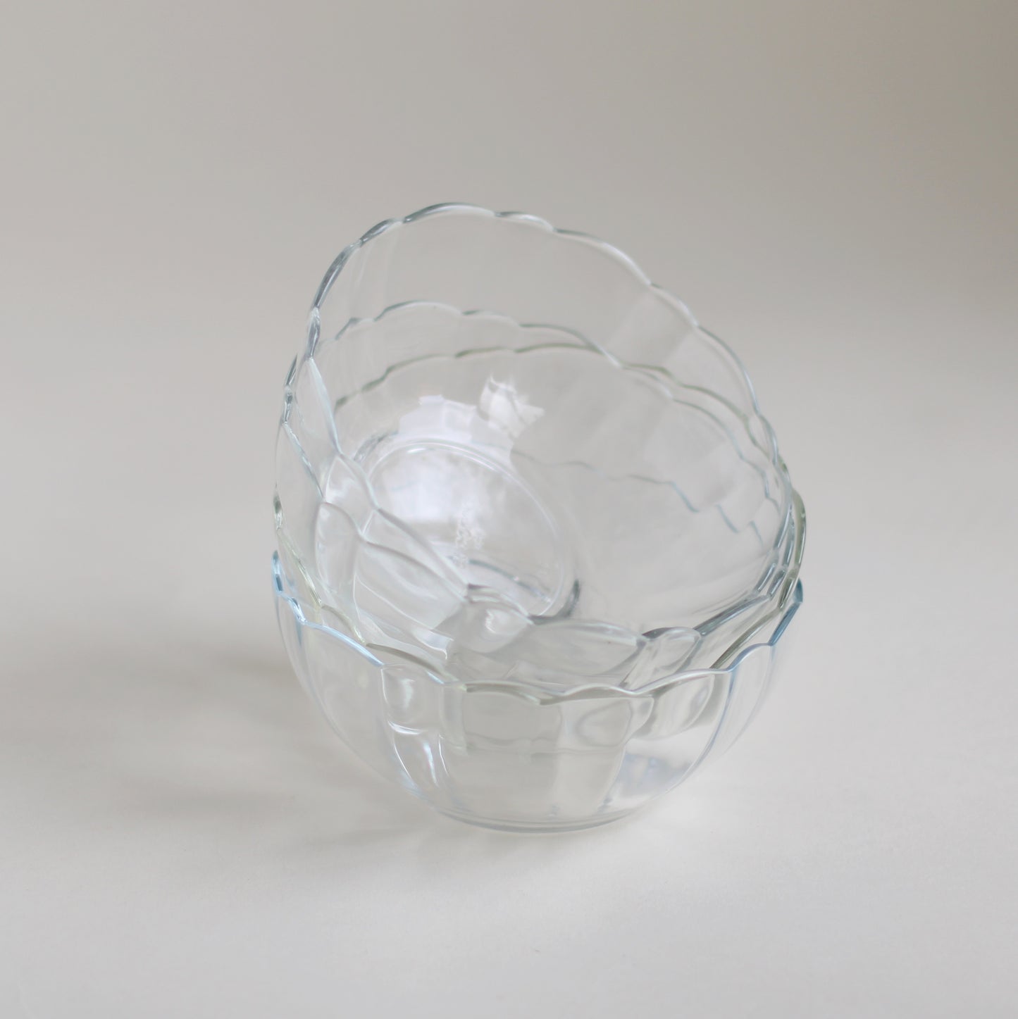 Scalloped Glass Condiment Bowls, Set of 4