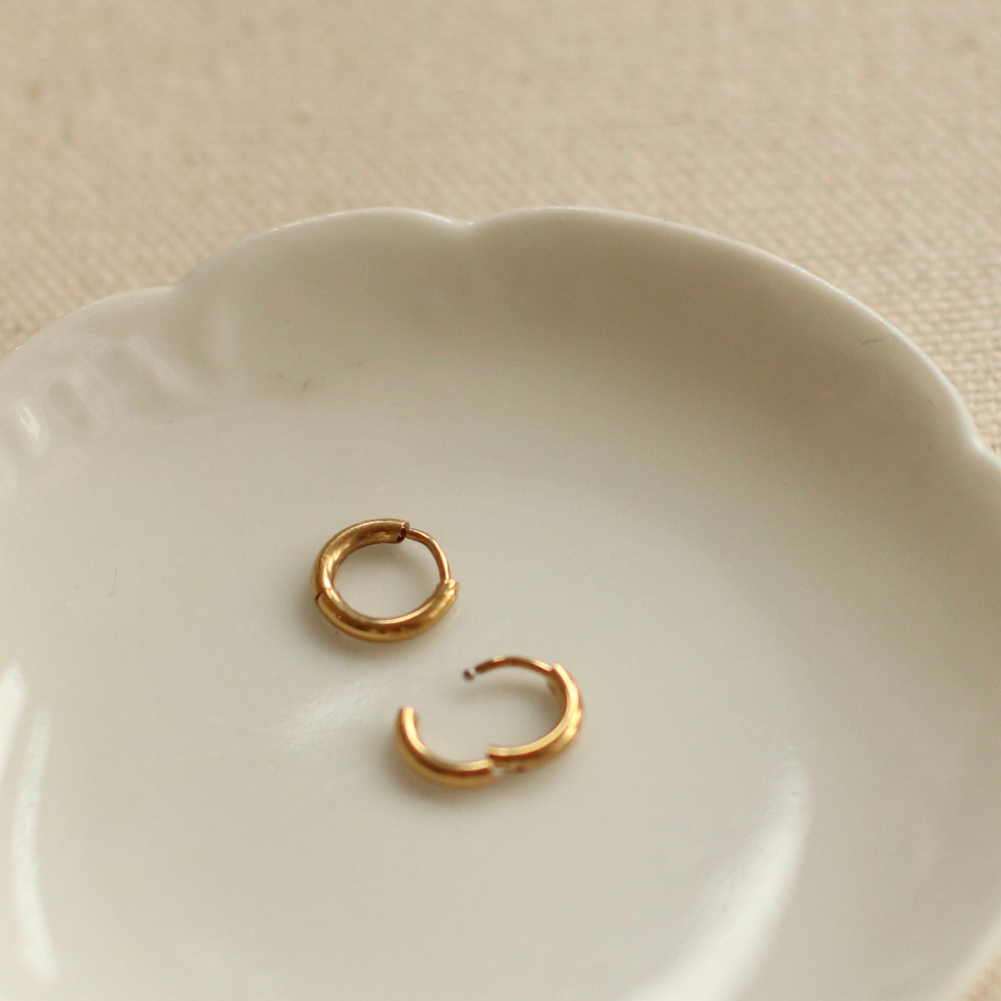 Dune Hoops | Gold Stainless Steel Classic Huggie Hoops, 20, 16, 12, 8 mm - Choose Your Size