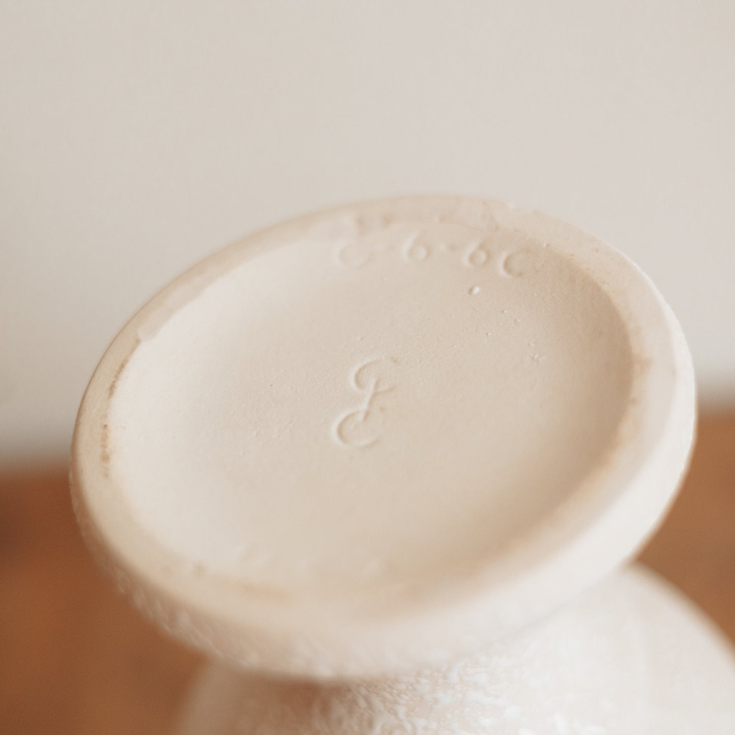 MCM Textured Footed White Vase