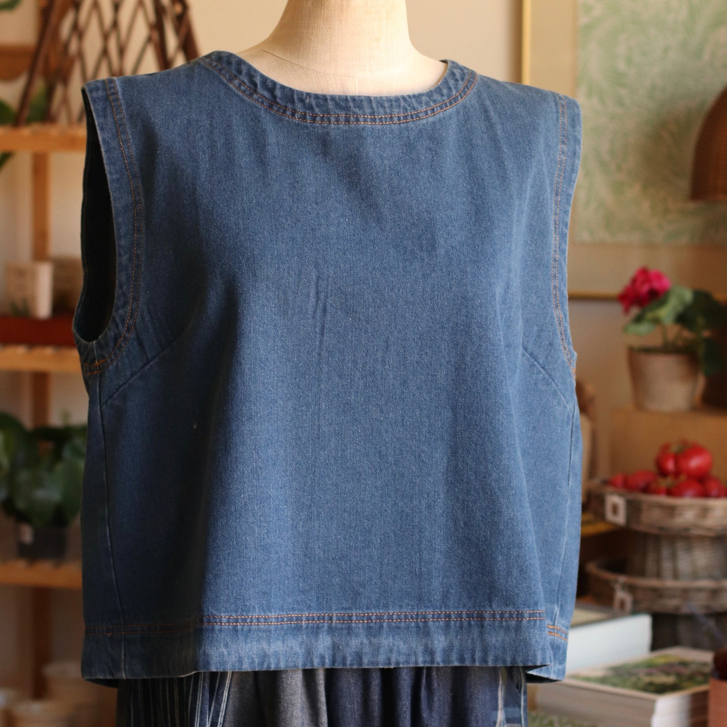 Sleeveless Denim Top