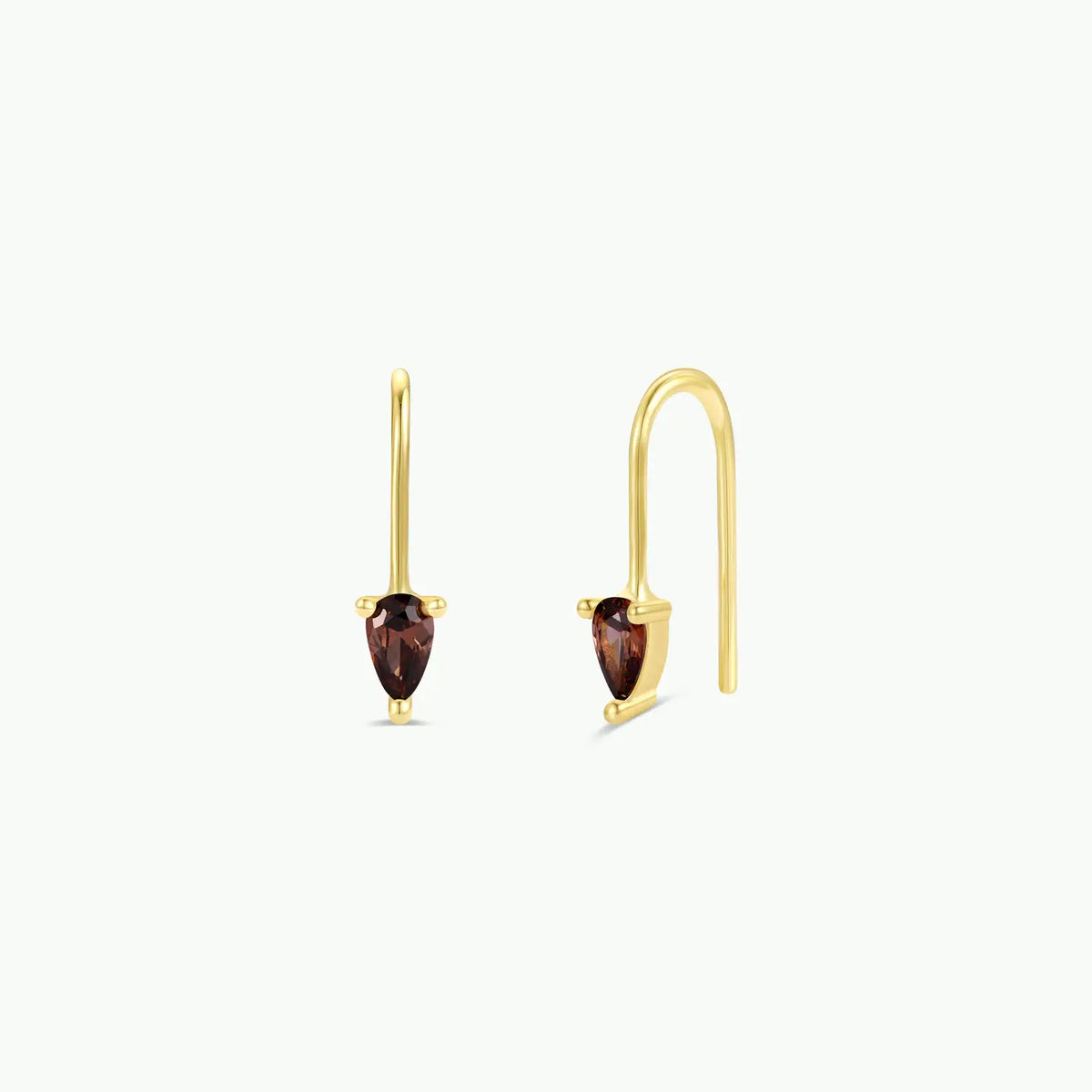 Jax Kelly | Dewdrop Mini Threaders, Coffee Cubic Zirconia