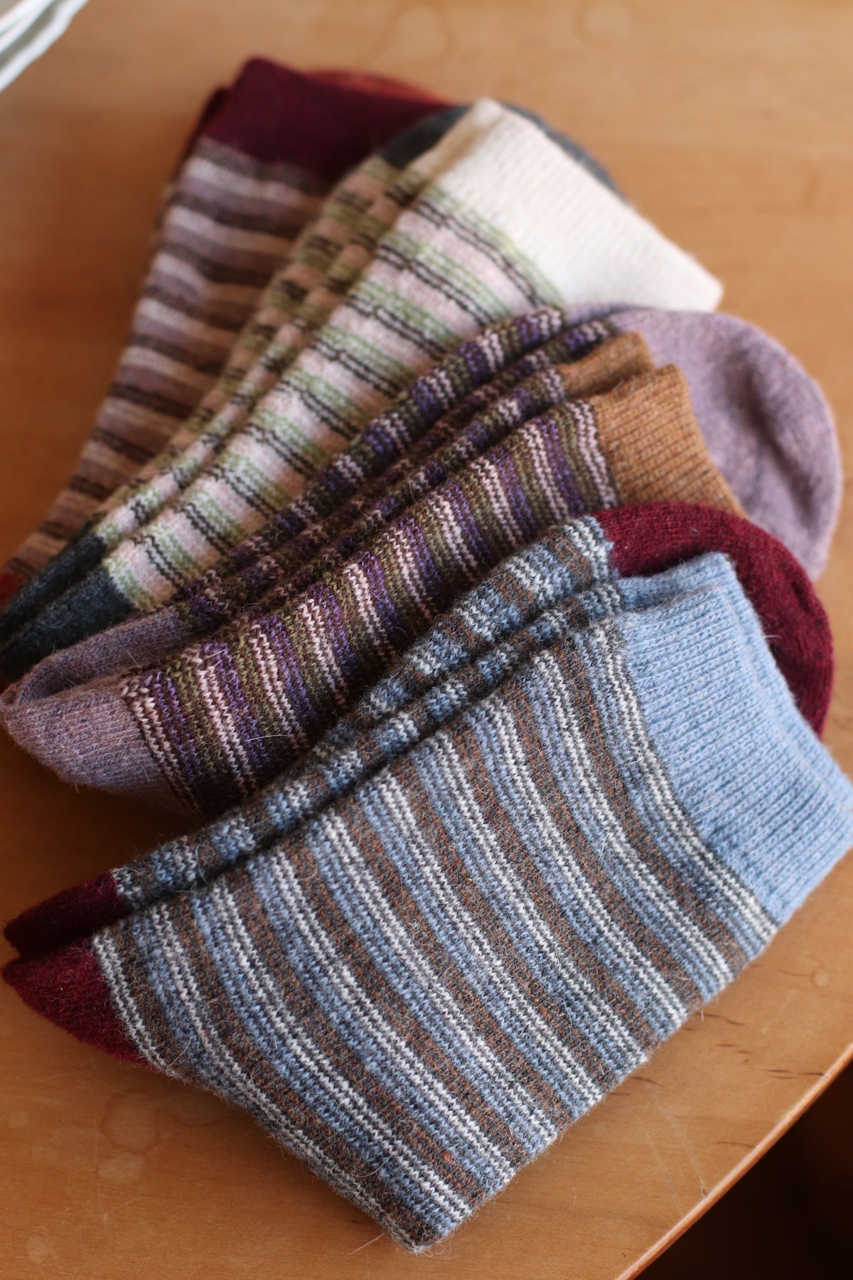 Dune Socks | Soft Striped Crew Sock, Terracotta