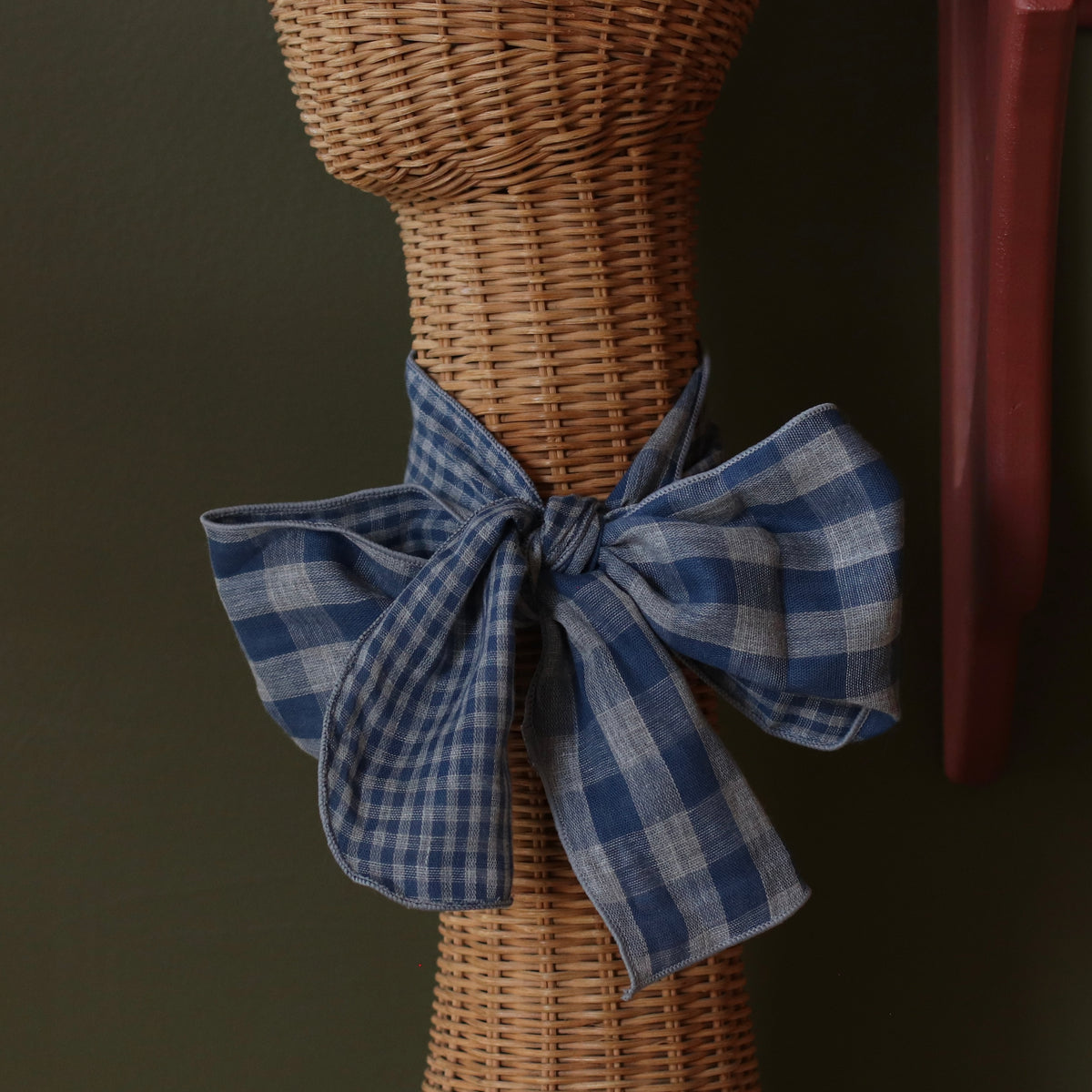 Dune Accessories | Skinny Plaid Scarf, Blue & Gray