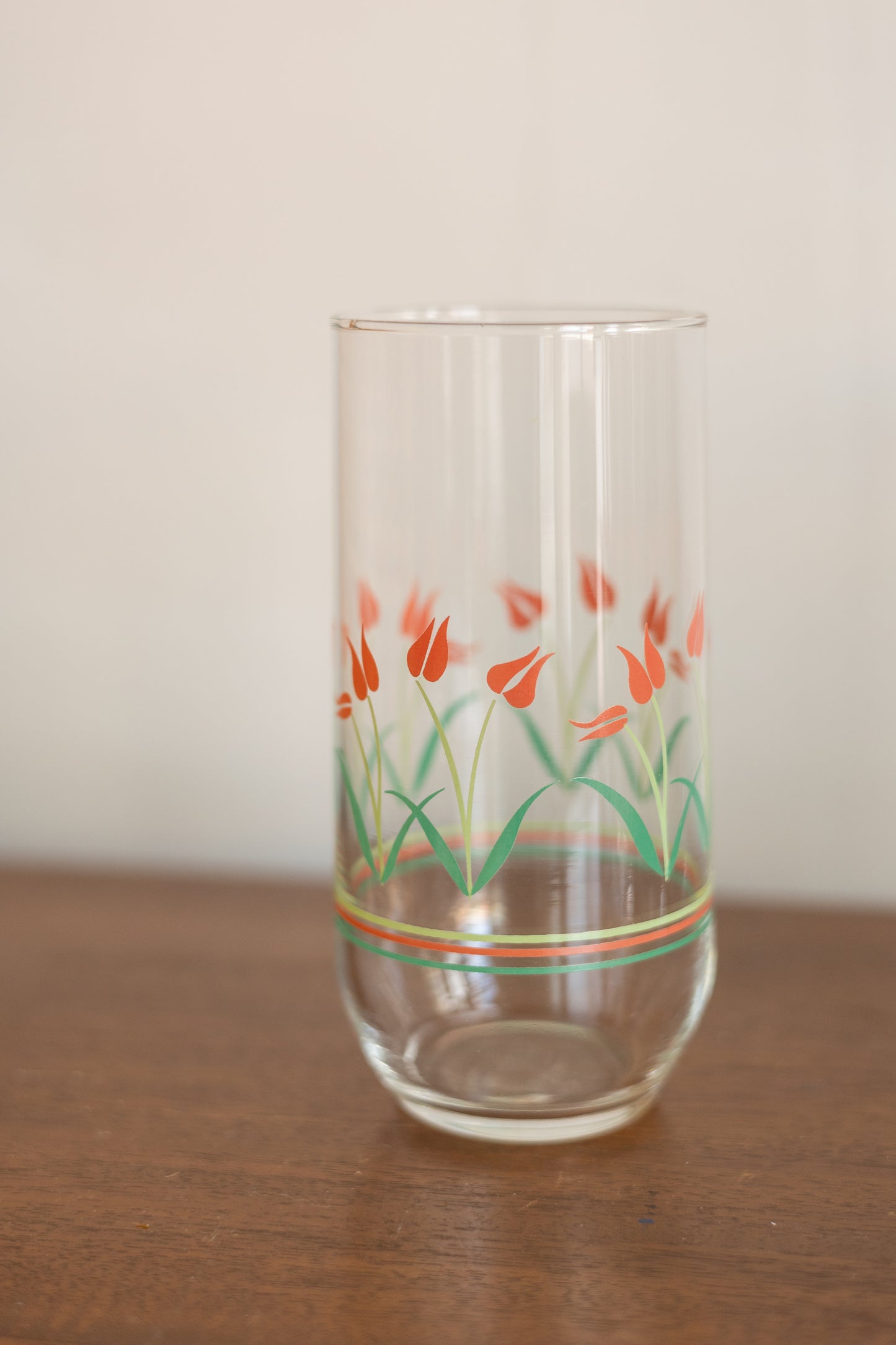 Tumbler Glasses with Tulip Stem Motif, Set of 4