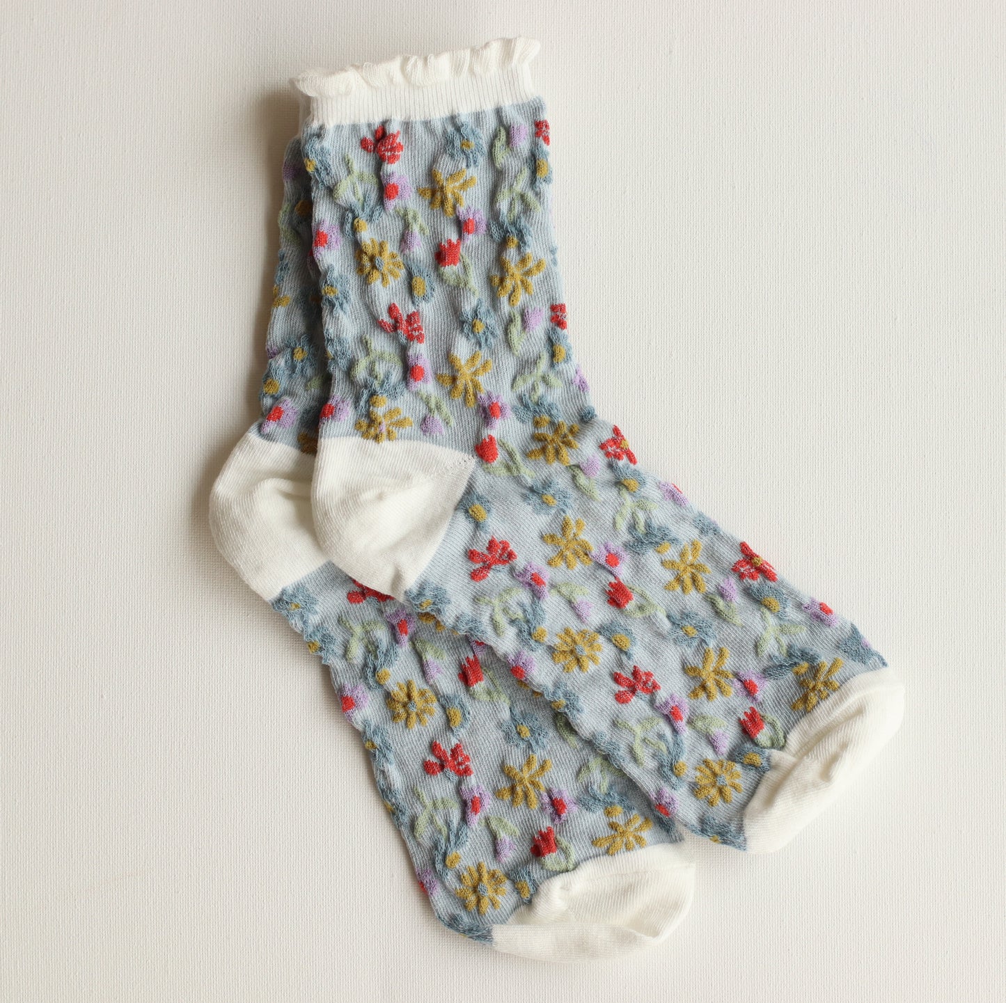 Tiepology | Love Floral Casual Sock, Denim