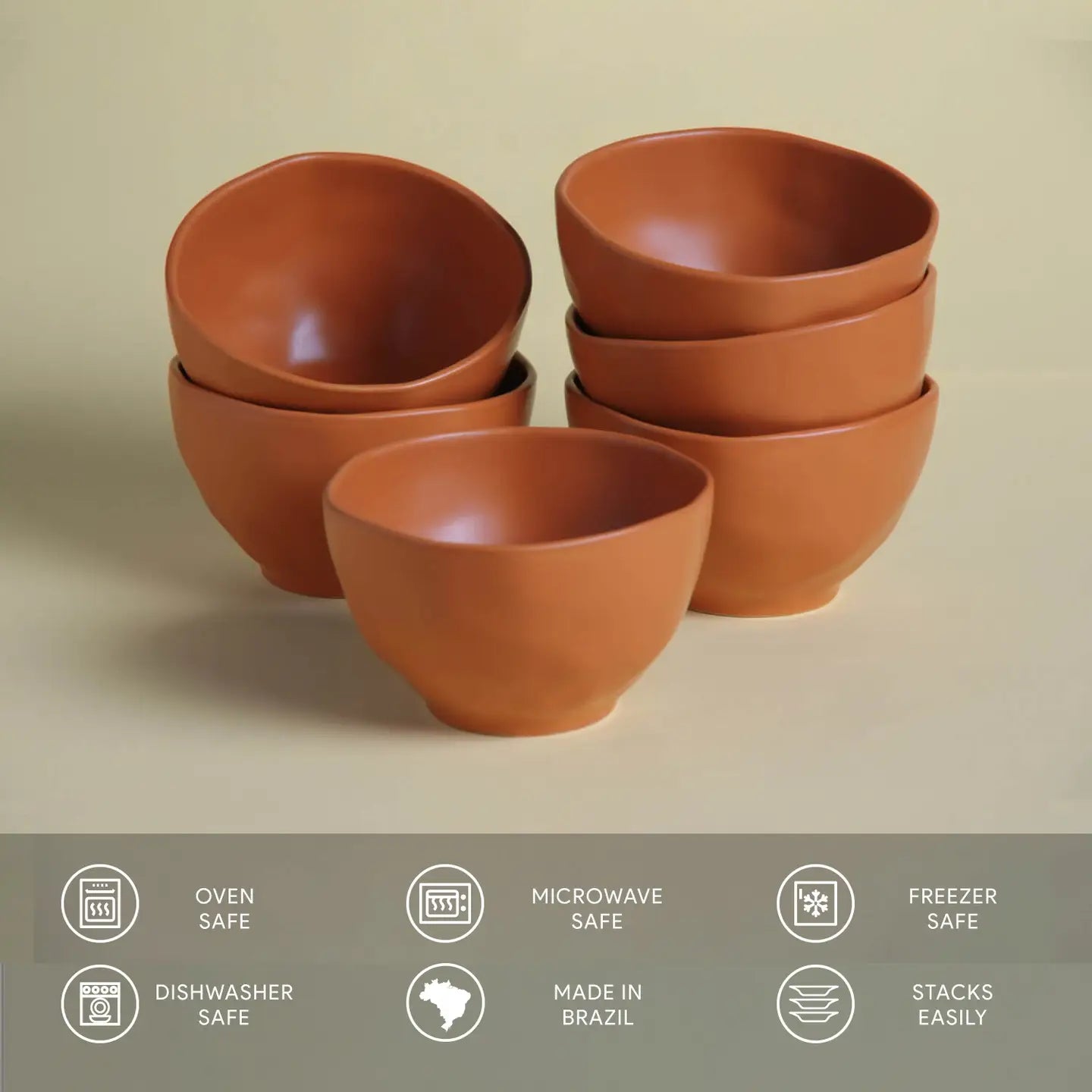 Porto Brasil | Terracota Soup/Fruit Stoneware Bowl, 18.87 oz