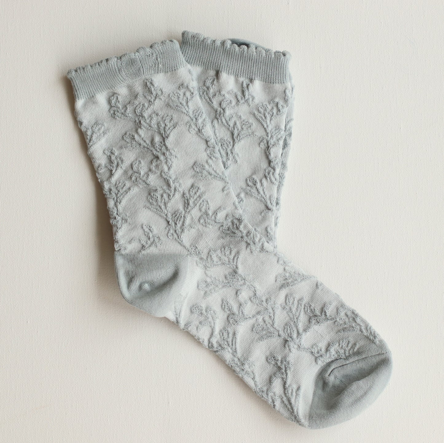 Tiepology | Engraved Leaf Sock, Denim