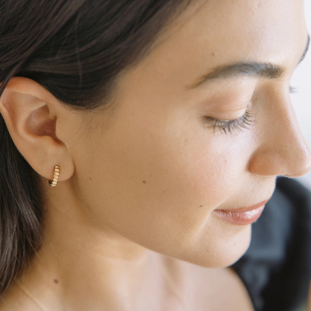 Honeycat Jewelry | Rose Ribbed Earrings