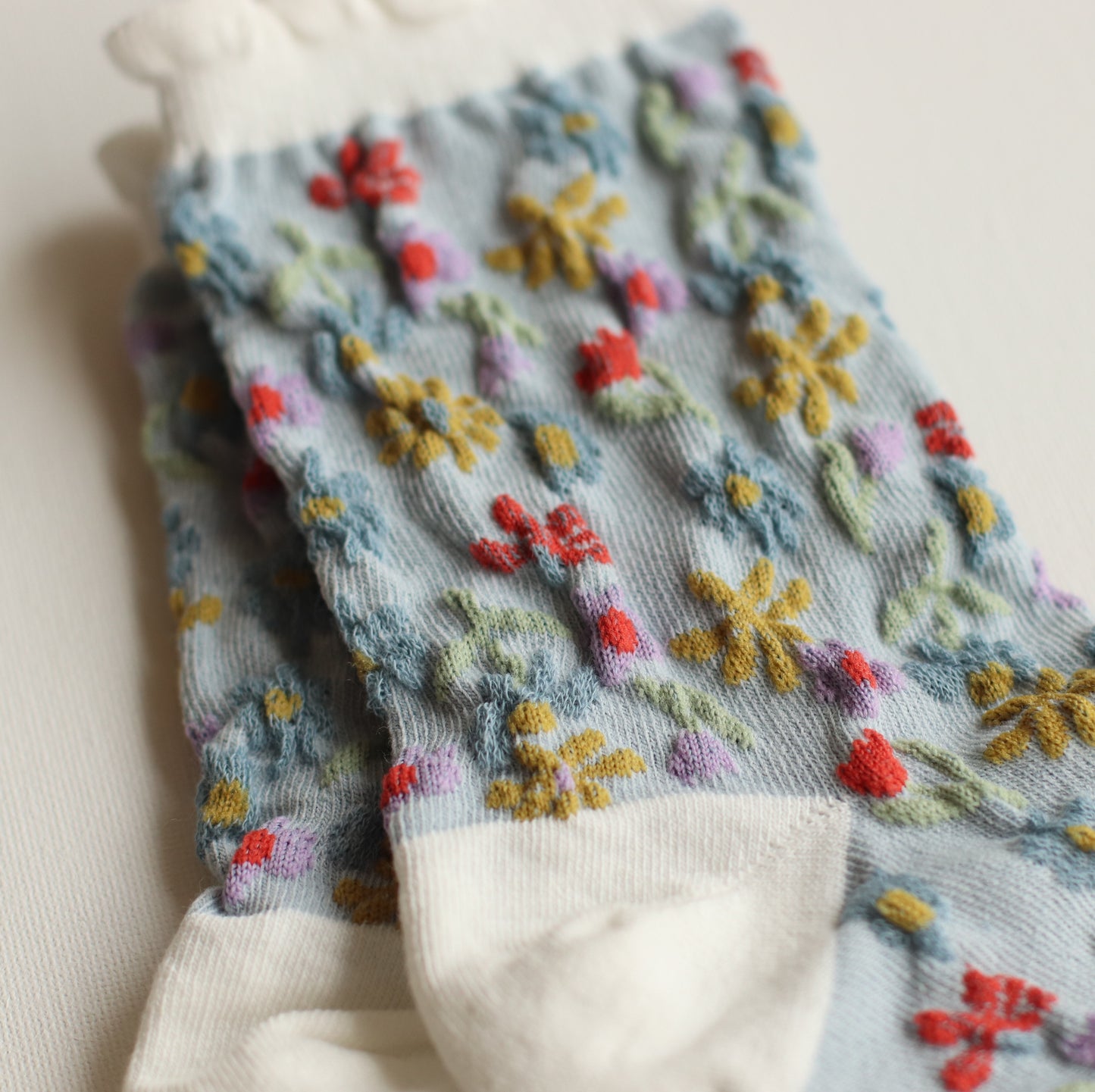 Tiepology | Love Floral Casual Sock, Denim
