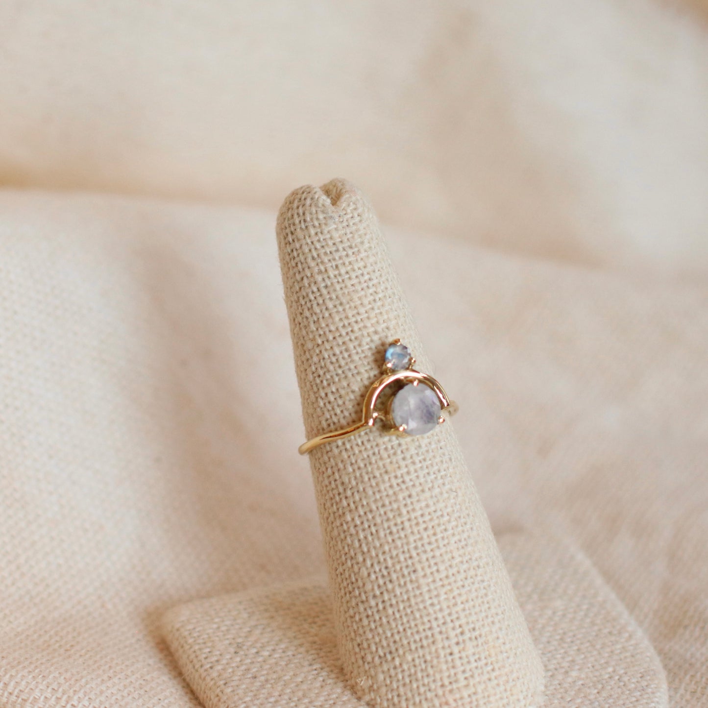 Baizaar | Brass Cradled Moonstone Ring