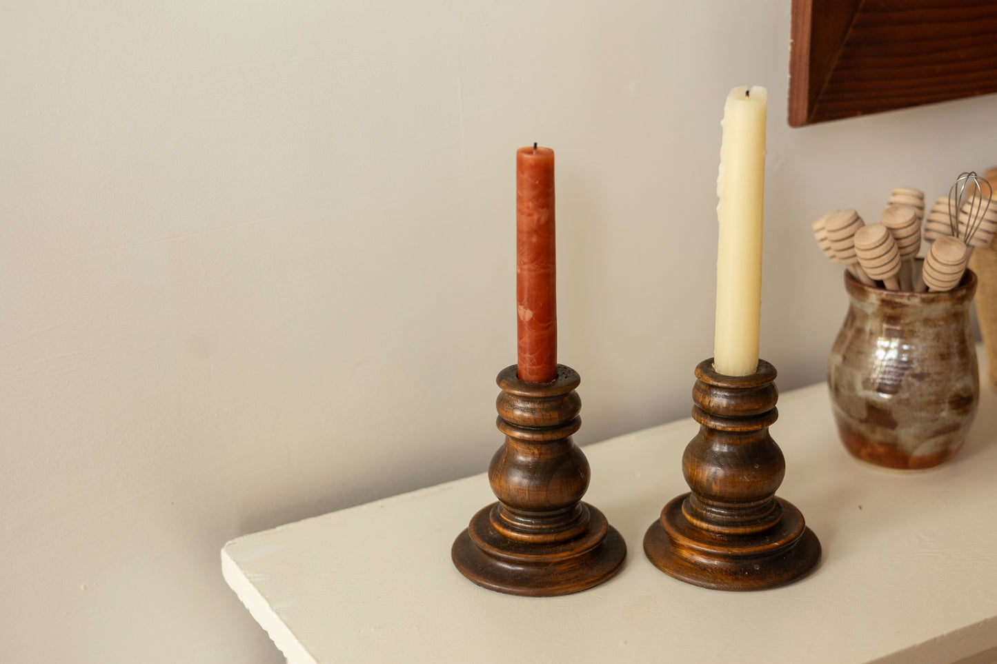 Chunky Wooden Candlestick Holders