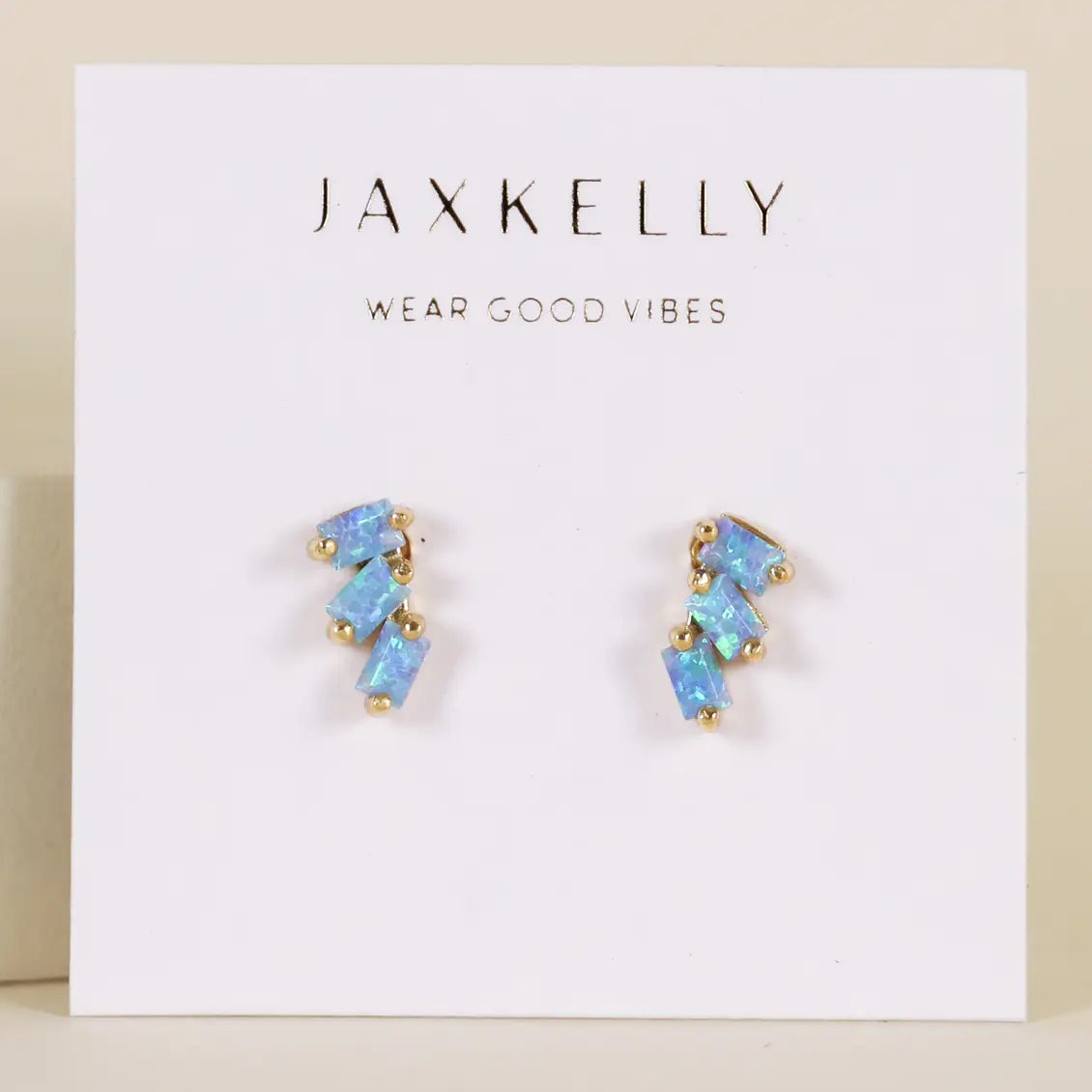 Jax Kelly | Offset Trio Studs, Fire Opal