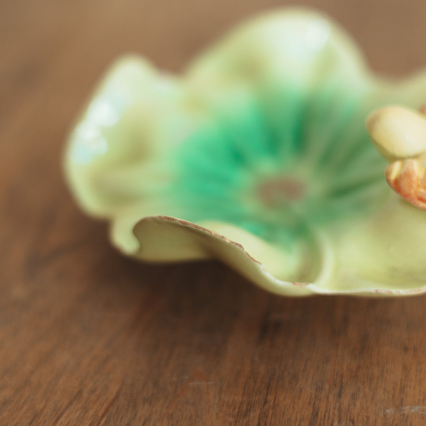 Vintage Botanical Trinket Dish with Bird