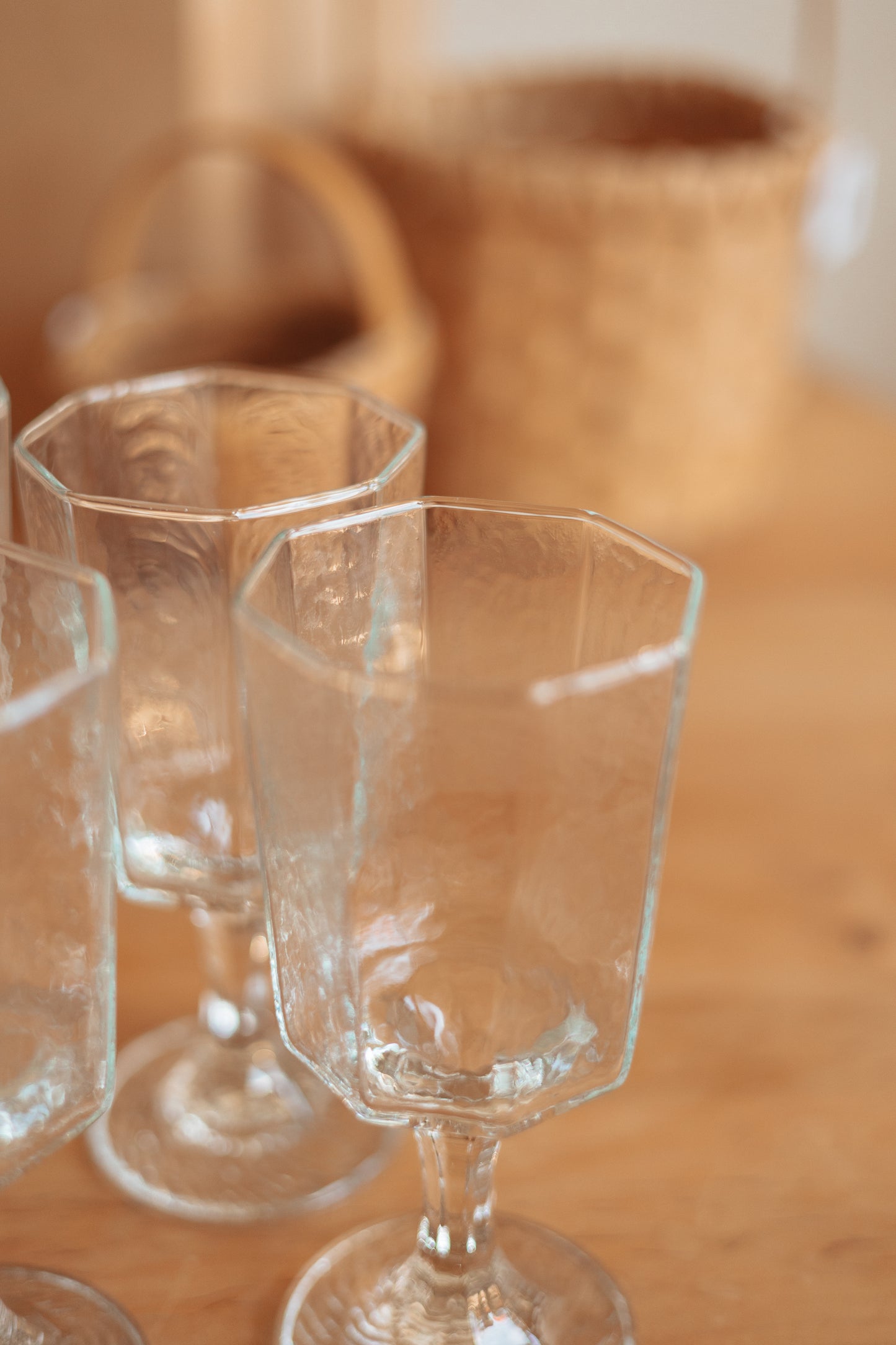 Libbey Faceted Clear Glass Stemware, Set of 4