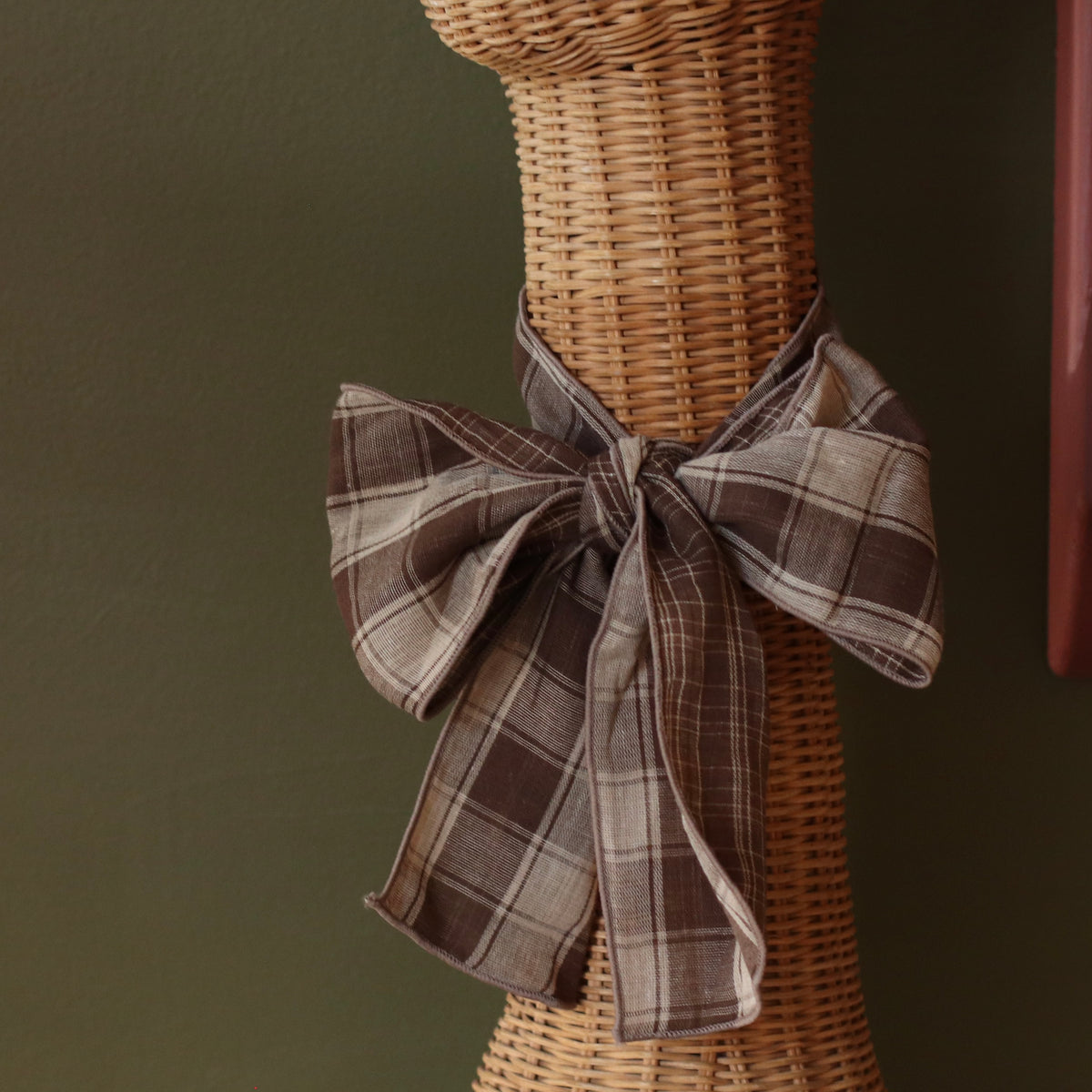 Dune Accessories | Skinny Plaid Scarf, Brown & Cream