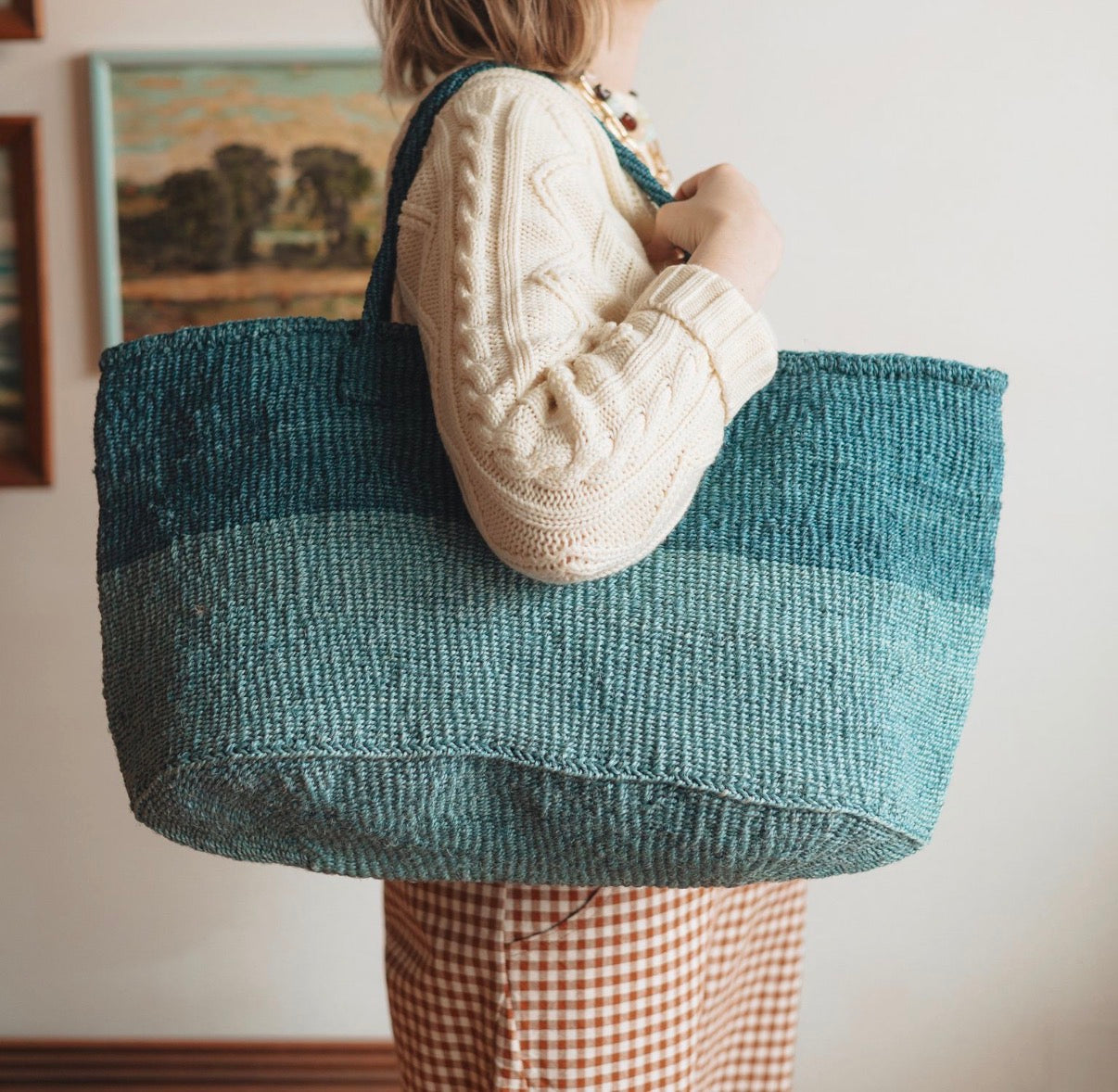 Amsha | Extra Large Sisal Tote, Rivers