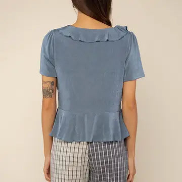 NLT | Jess Tie Blouse, Denim Blue