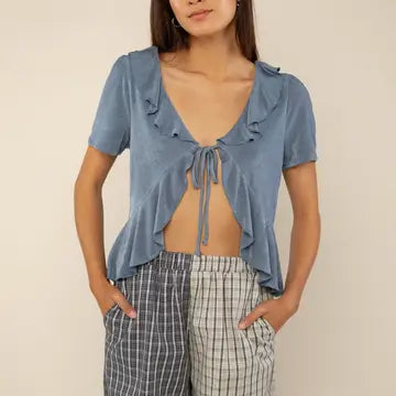 NLT | Jess Tie Blouse, Denim Blue