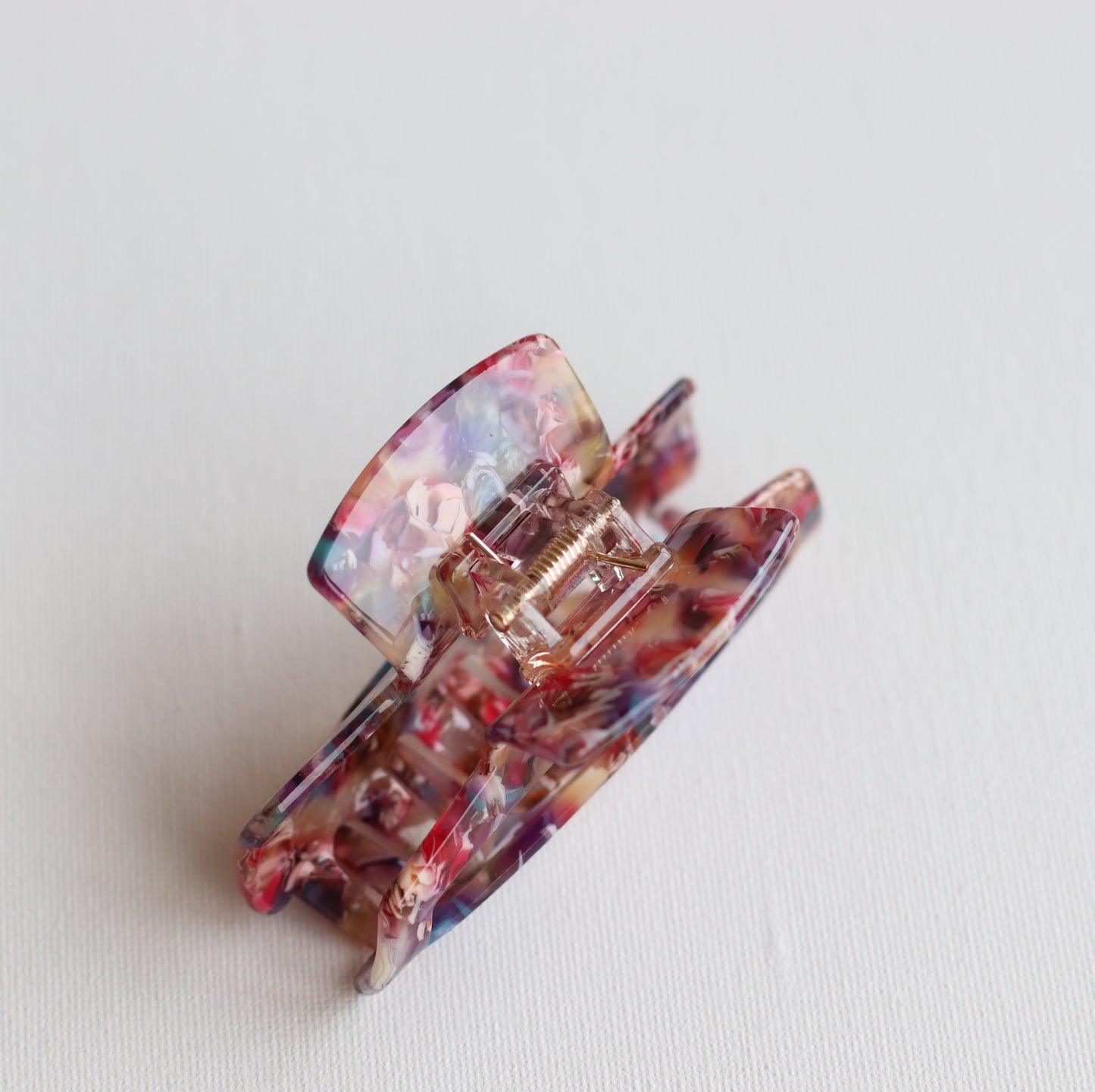 Anarchy | Cut-Out Rectangular Hair Clip in Multi Colored Marble