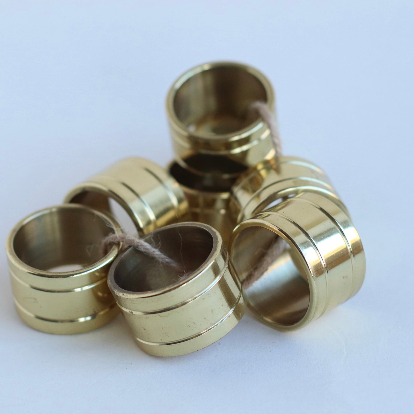Brass Napkin Rings, Set of 8