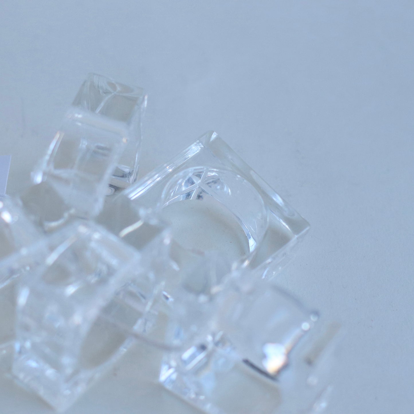 Clear Square Acrylic Napkin Rings, Set of 5