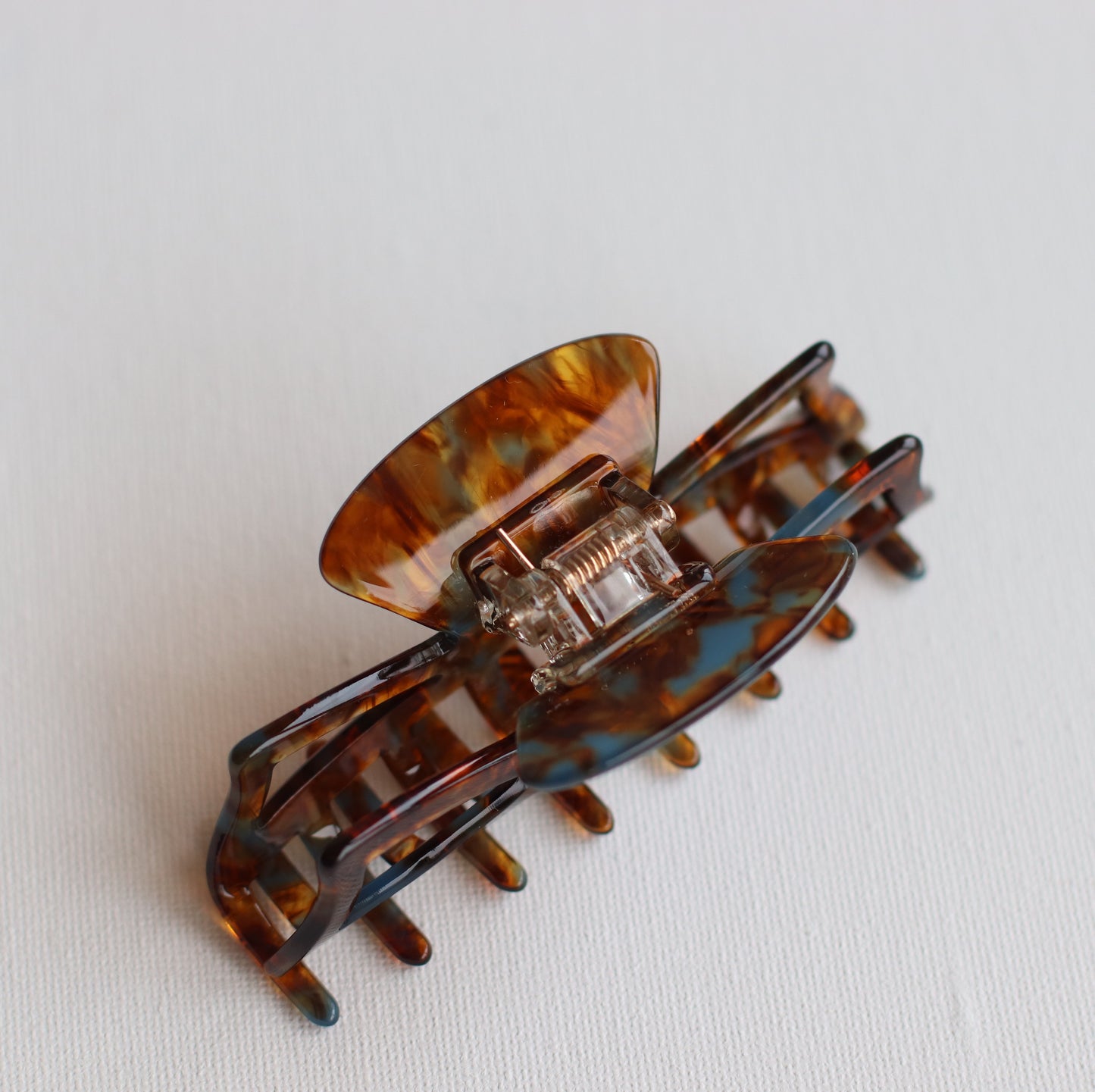 Anarchy | Bow Hair Clip in Brown and Teal Marbling