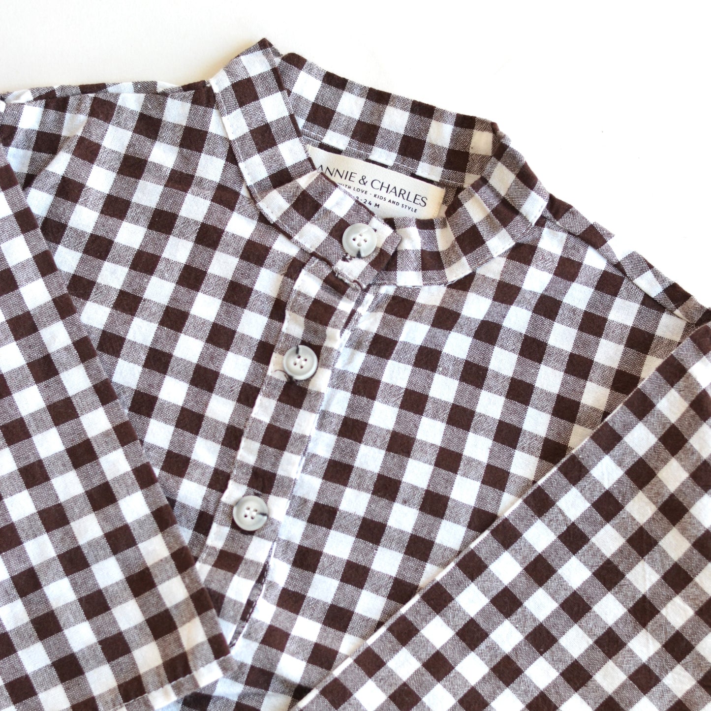 Annie & Charles | Brown Gingham Toddler Shirt