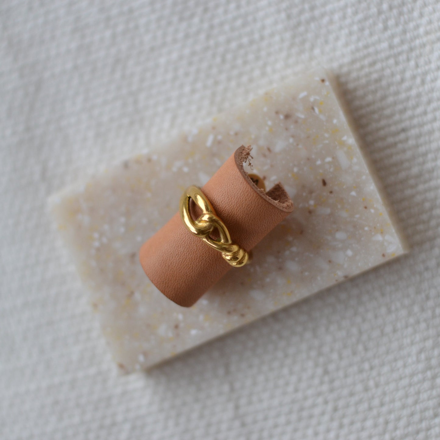 Furano Studio | Gold Plated Knot Signet Ring, Open End Band Ring