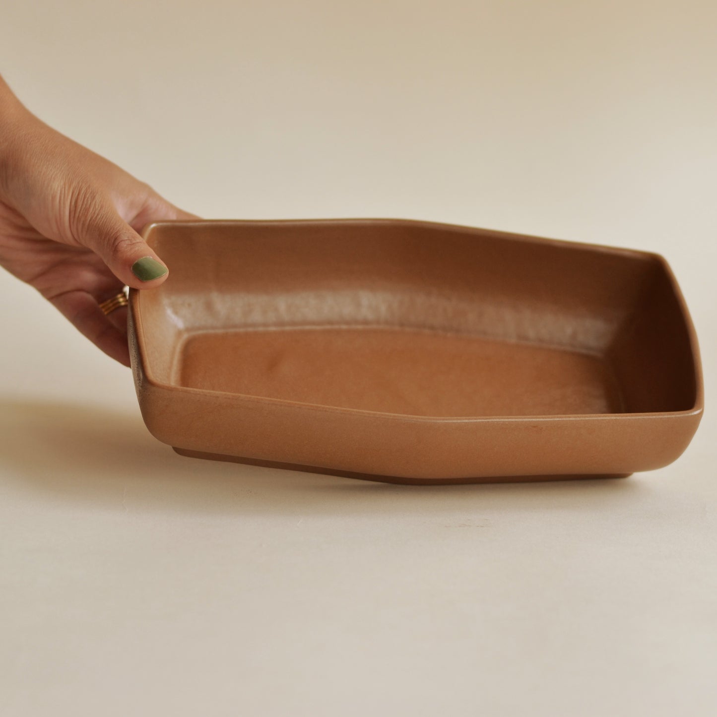 Red Wing Brown Shallow Planter