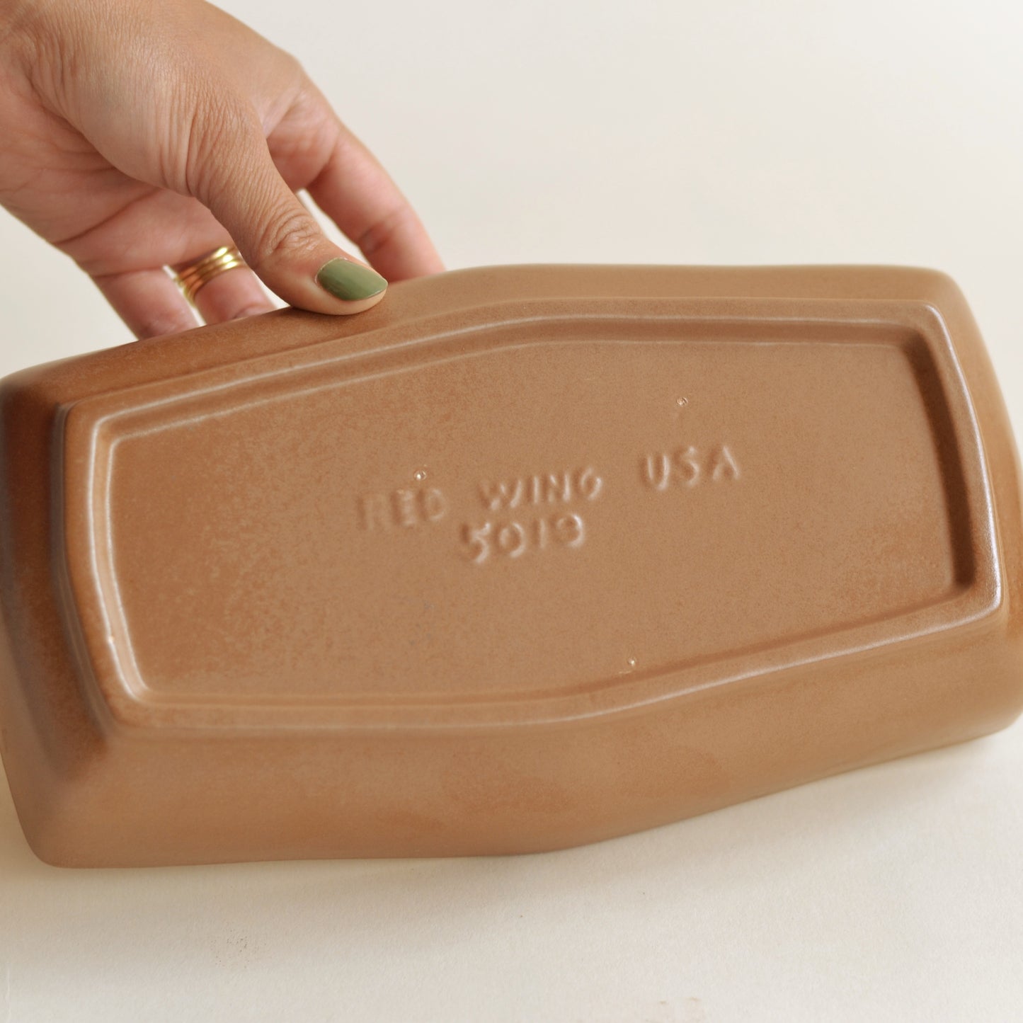 Red Wing Brown Shallow Planter