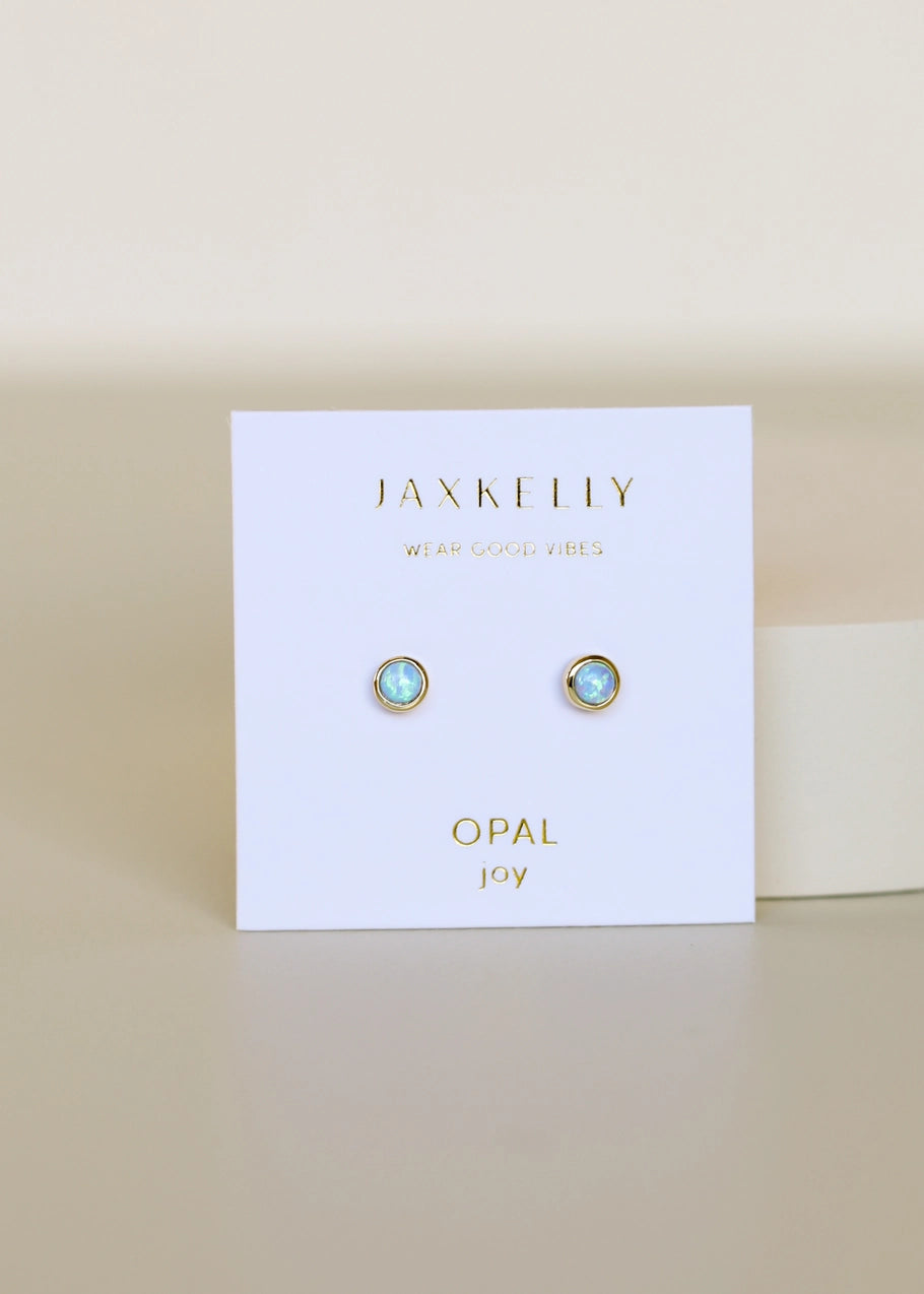 Jax Kelly | Simple Studs, Fire Opal
