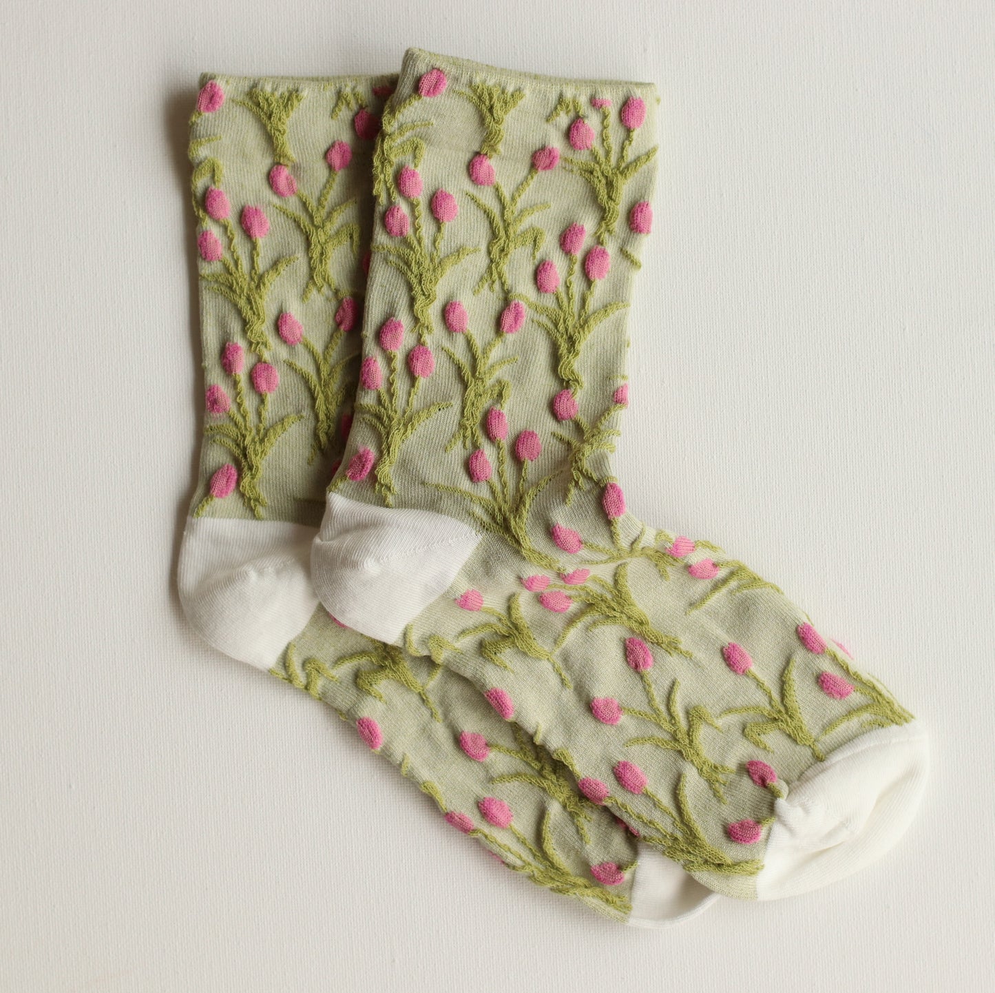 Tiepology | Vintage Tulip Casual Sock, Purple and Sage