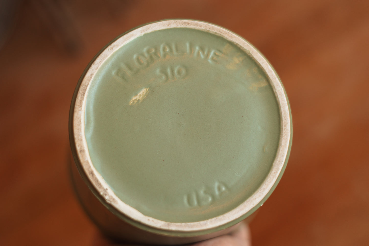 McCoy Floraline USA Olive Green Crock