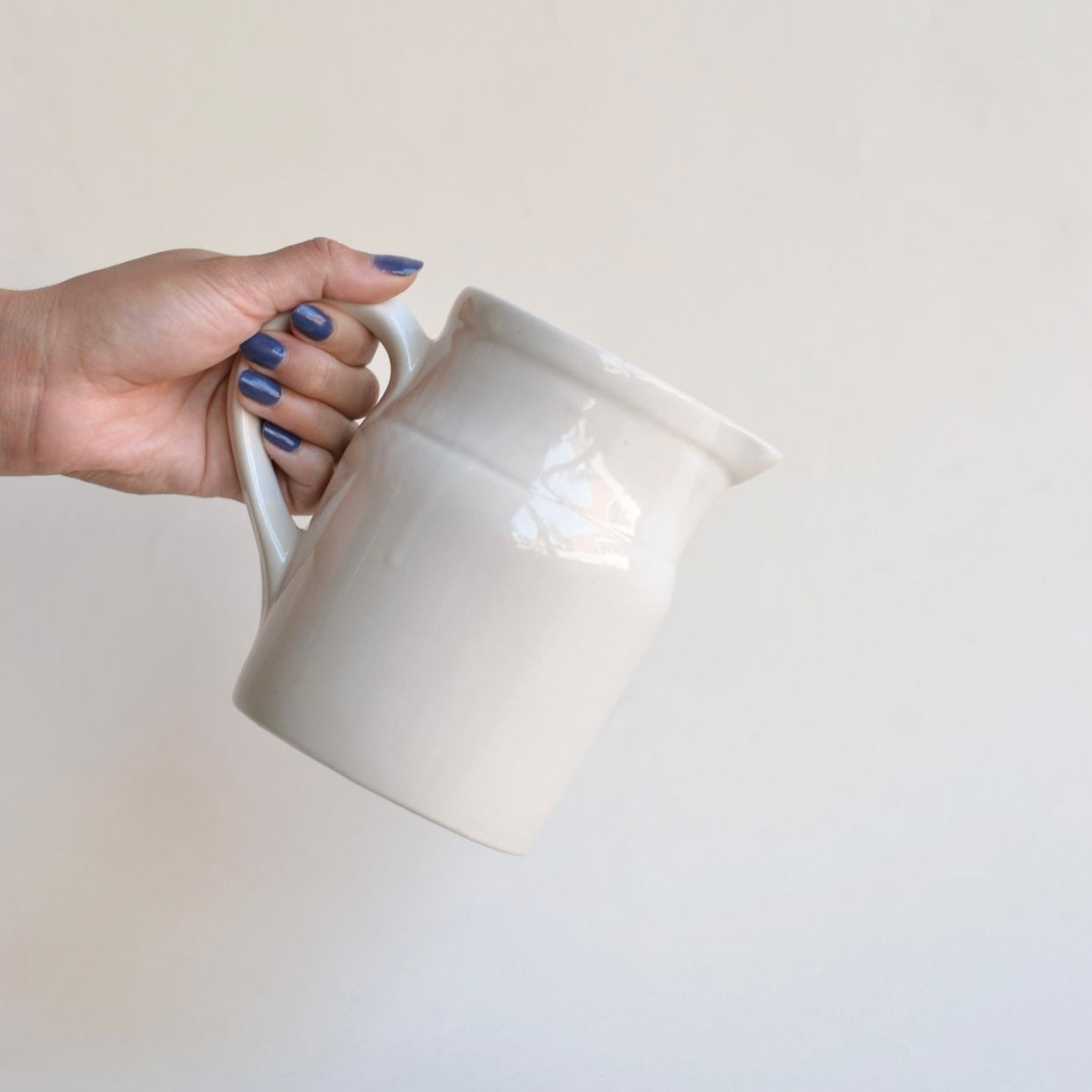 Vintage White Crock Pitcher