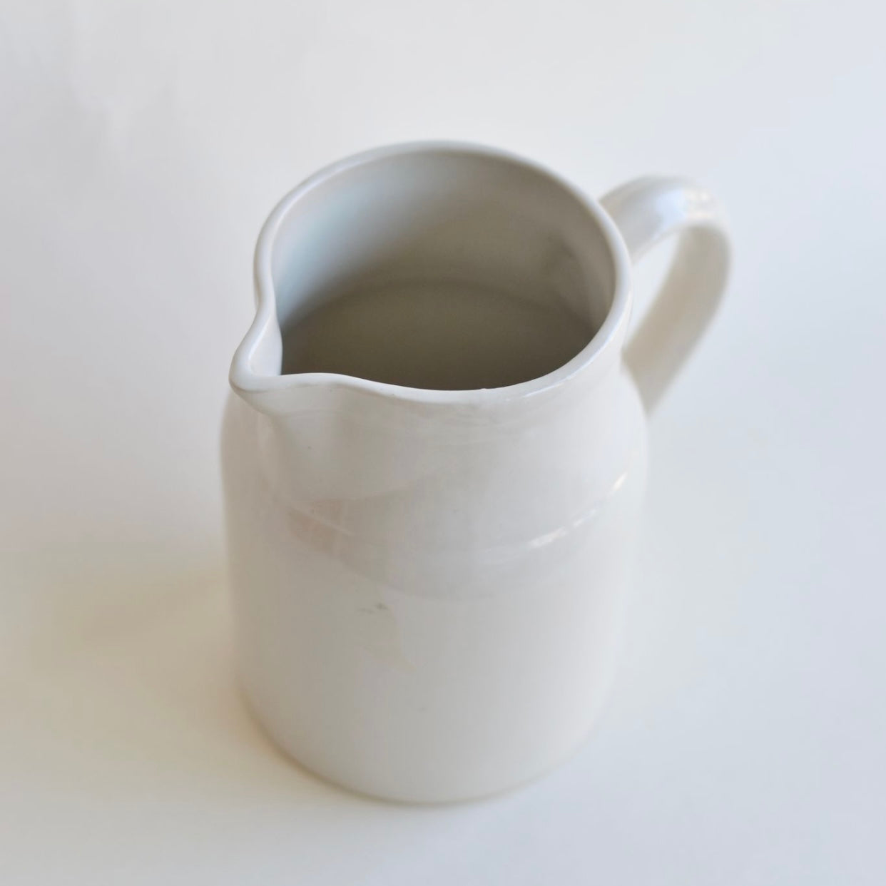 Vintage White Crock Pitcher