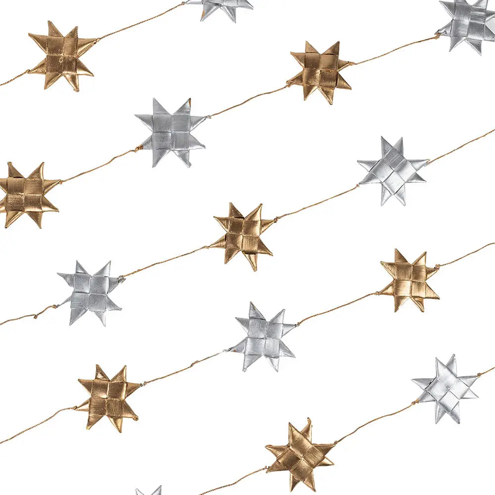 Ten Thousand Villages | Gold and Silver Palm Star Garland