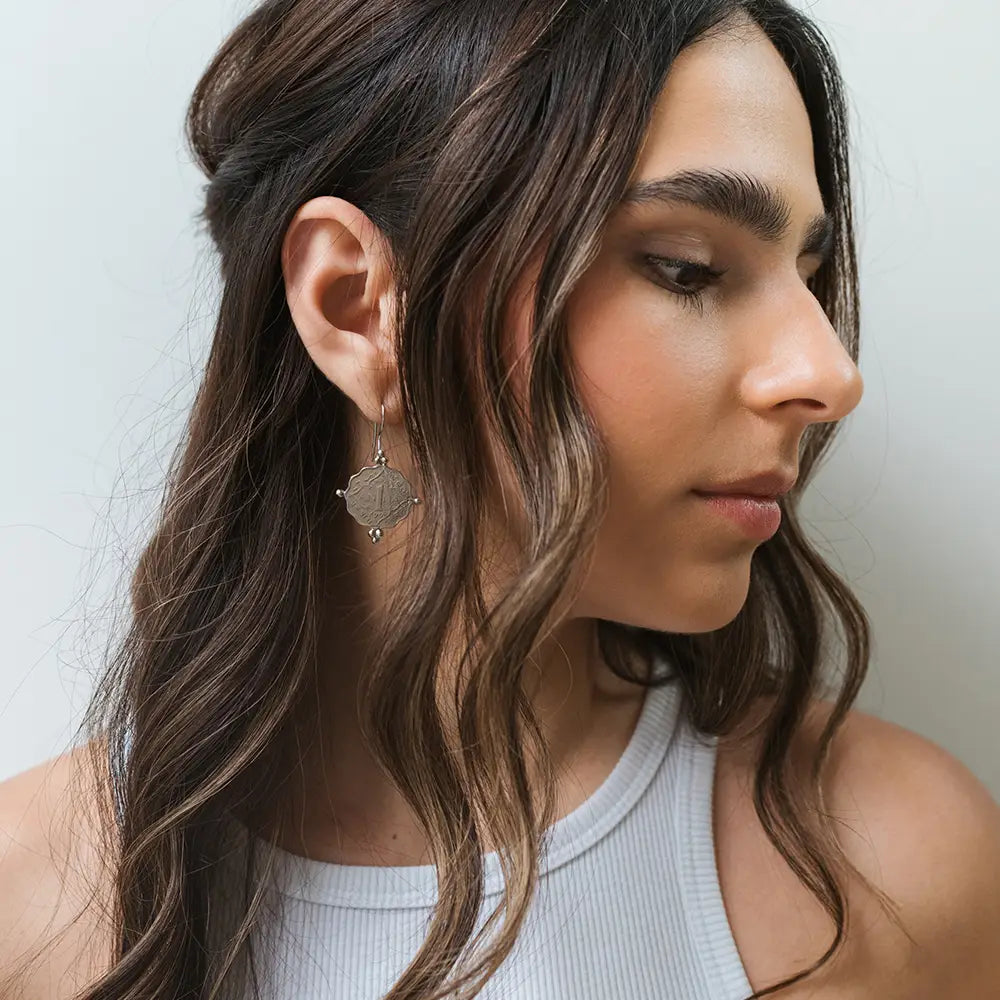 Matr Boomie | Sikka Silver Coin Drop Earrings