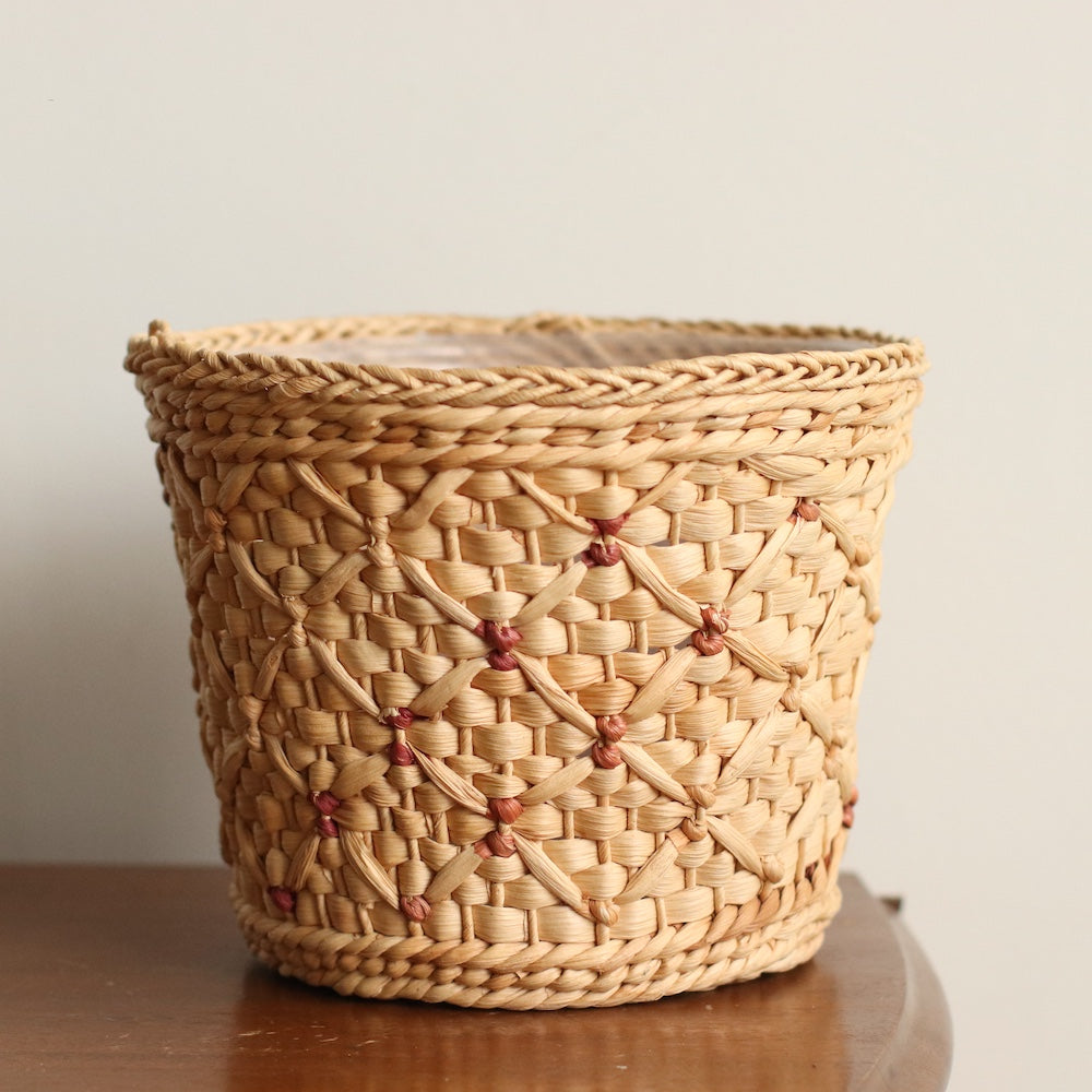 Blonde Woven Planter Basket with liner