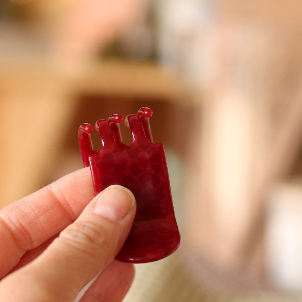 Dune Clips | Minimalist Small Hair Clip, Burgandy