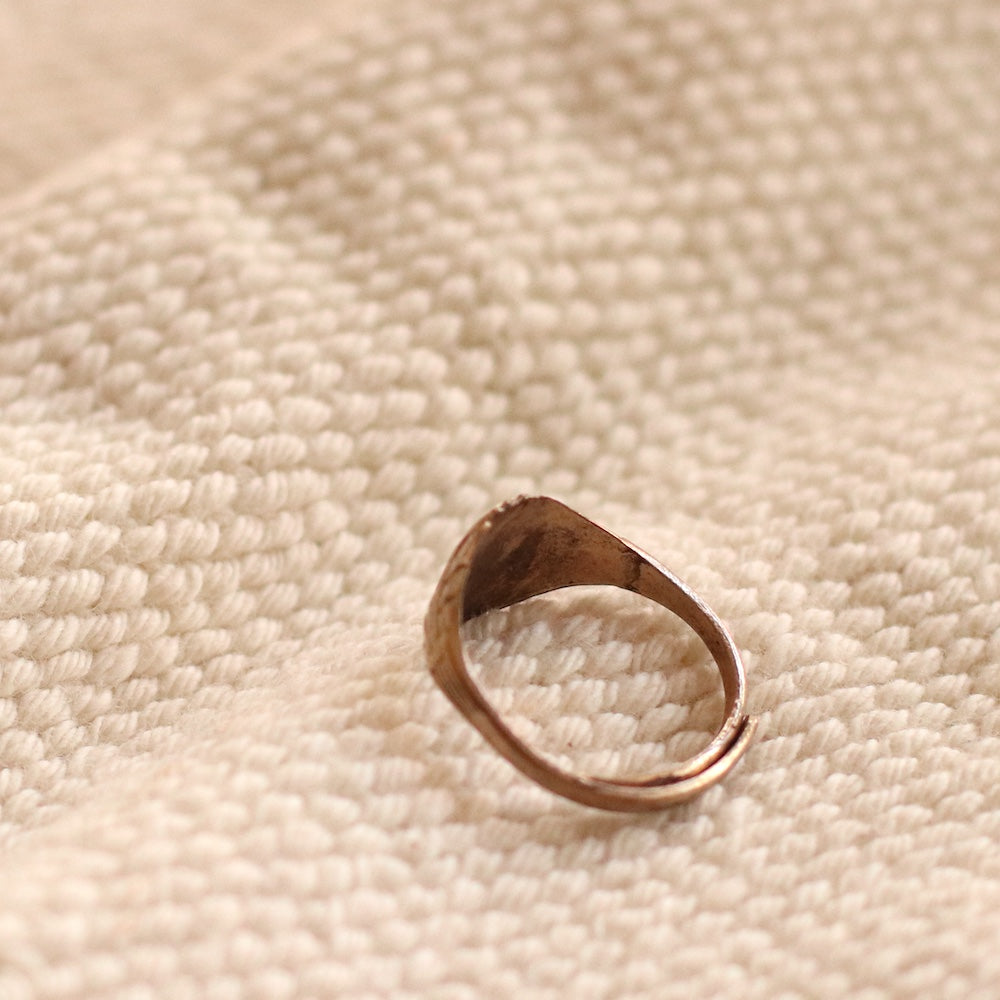 Vintage Engraved "G" Signet Ring, Adjustable