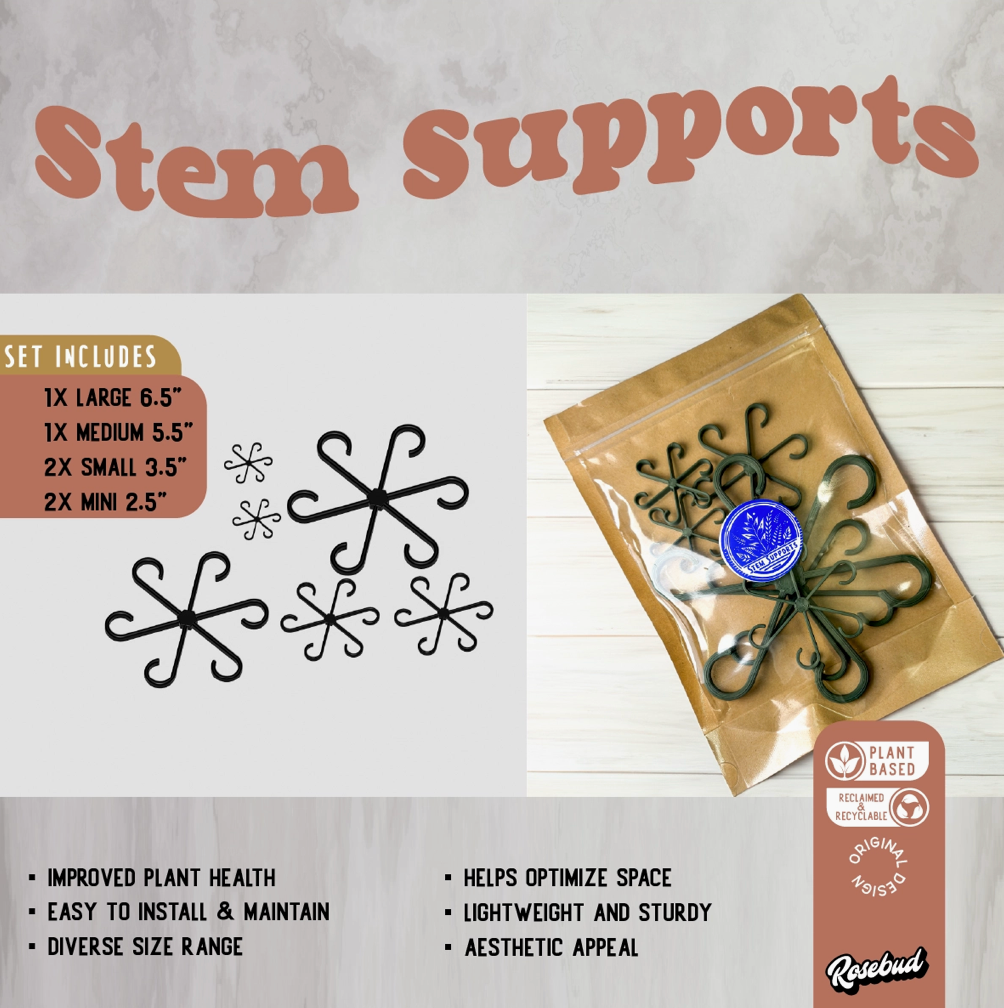 Rosebud | Stem Supports, Multi Pack, Green