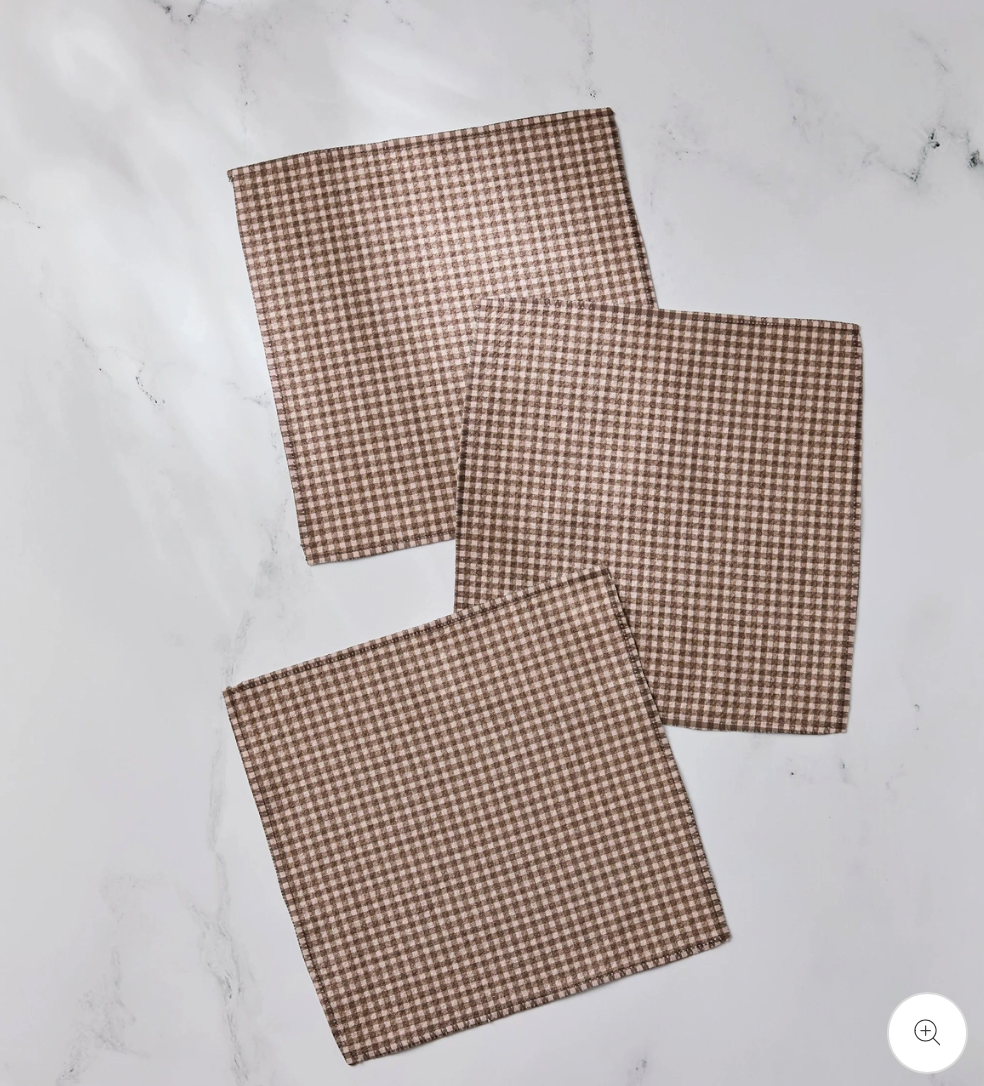 Geometry | Chocolate Check Dishcloth, Set of 3