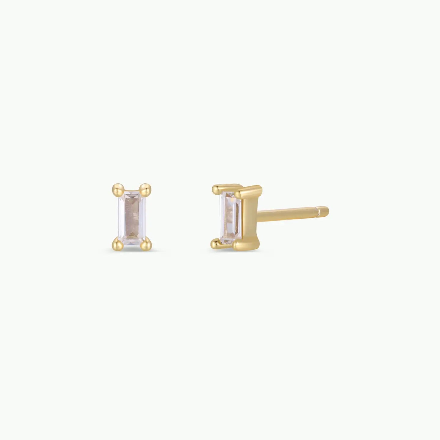 Jax Kelly | Baguette Clear Gold Earrings