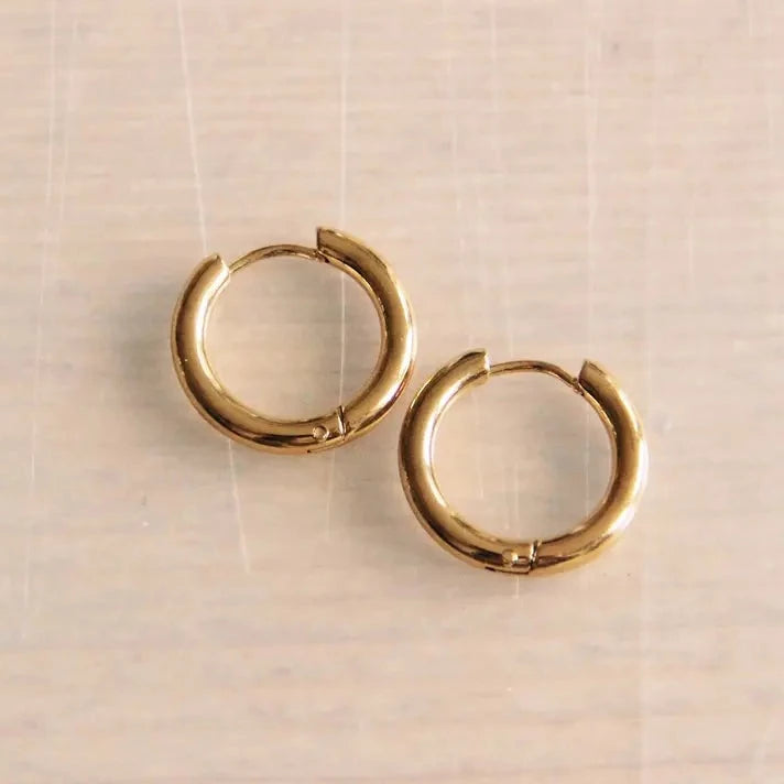 Bazou | Basic skinny gold Clicker hoop 20mm